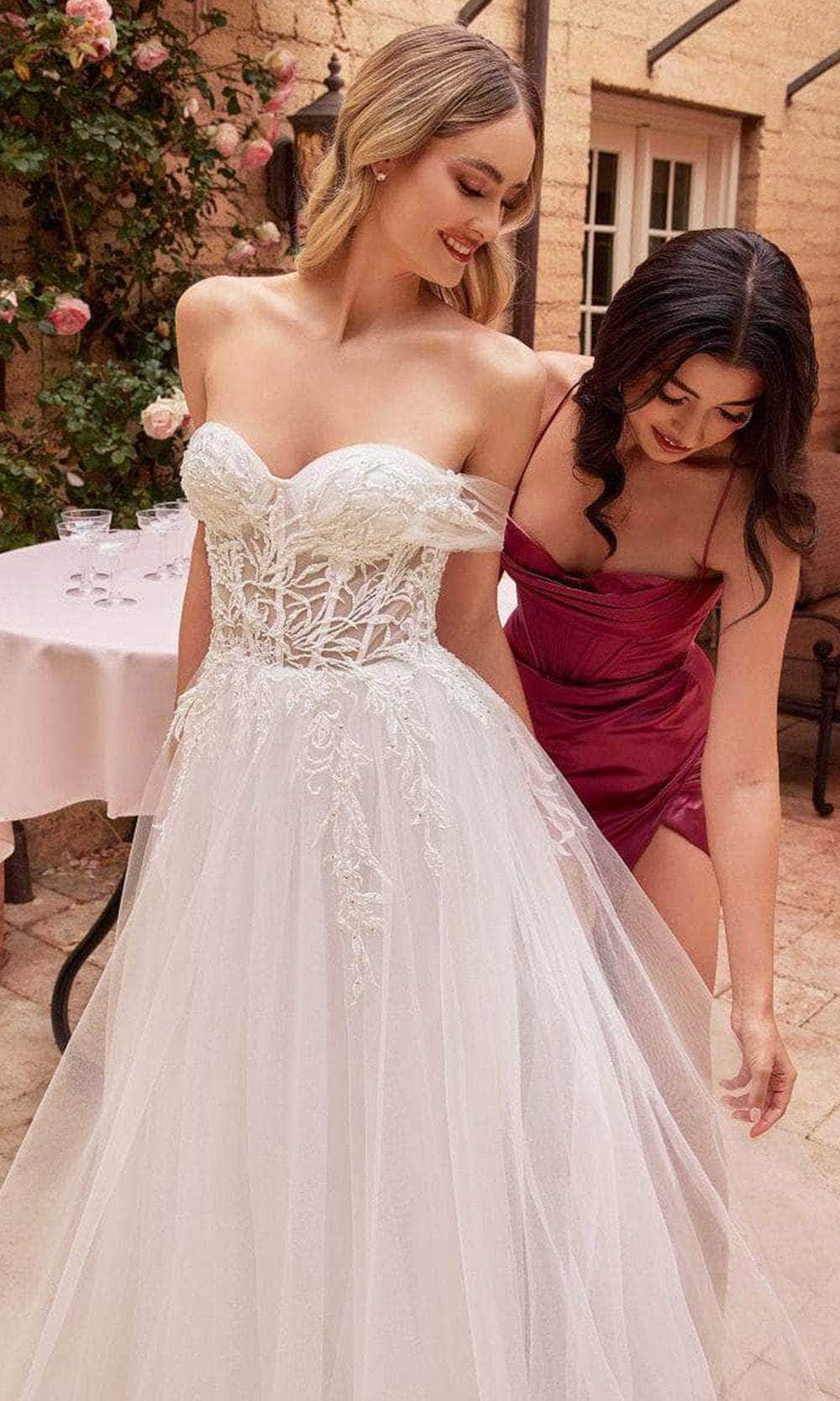 Cinderella Divine CD827W - Halter Corset Bridal Dress - view 5