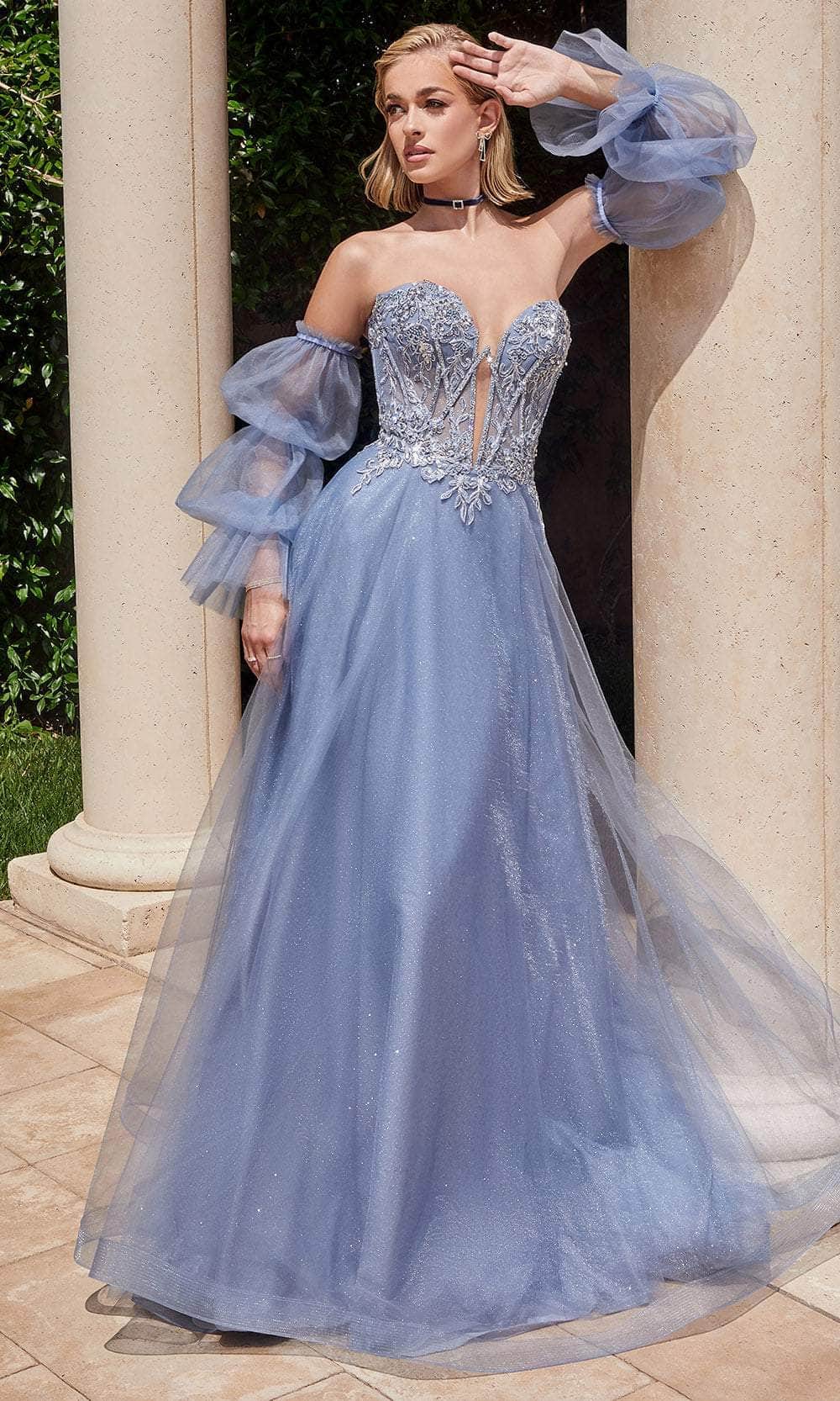 Cinderella Divine CD830 - Embroidered with Boned Strapless Bodice Ballgown - view 6