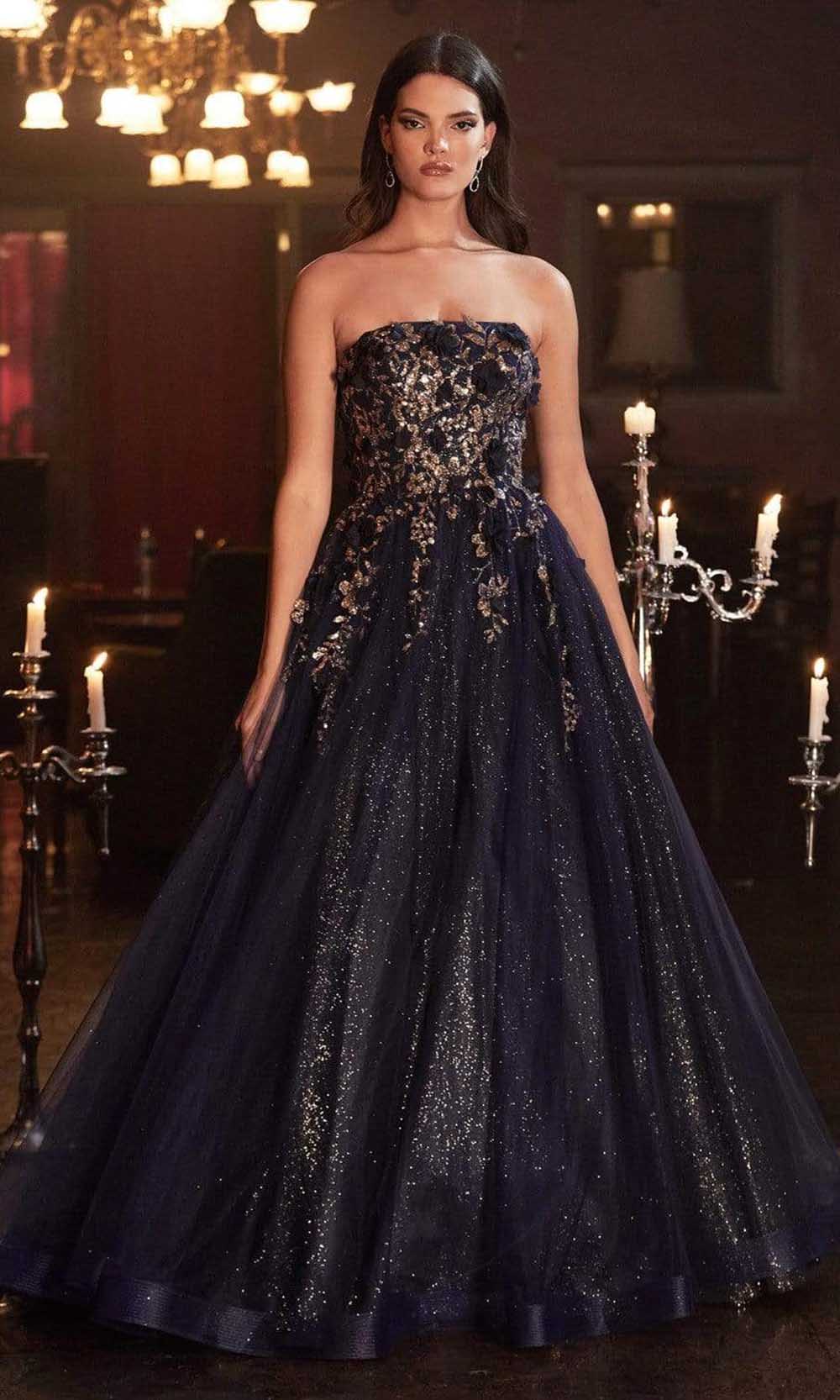 Cinderella Divine - CD955 Strapless Glitter Ballgown - designer prom dress at Silhouette Dresses
