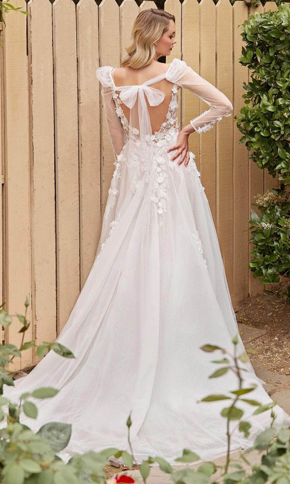 Cinderella Divine CDS436W - A-line Bridal Gown with 3D Embellishments - view 4
