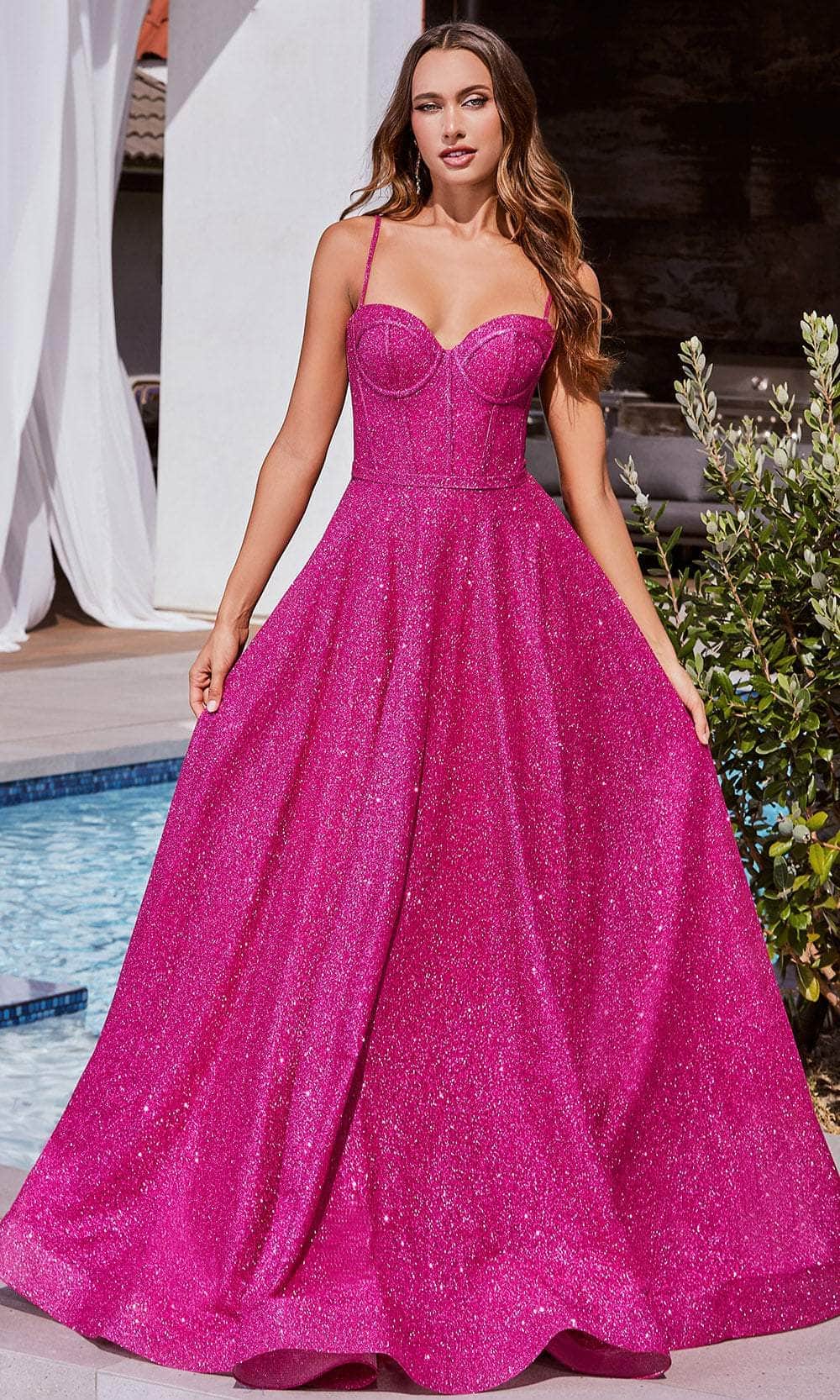 Cinderella Divine CDS483 - Glitter with Boned Bodice Ballgown - designer ball gown at Silhouette Dresses