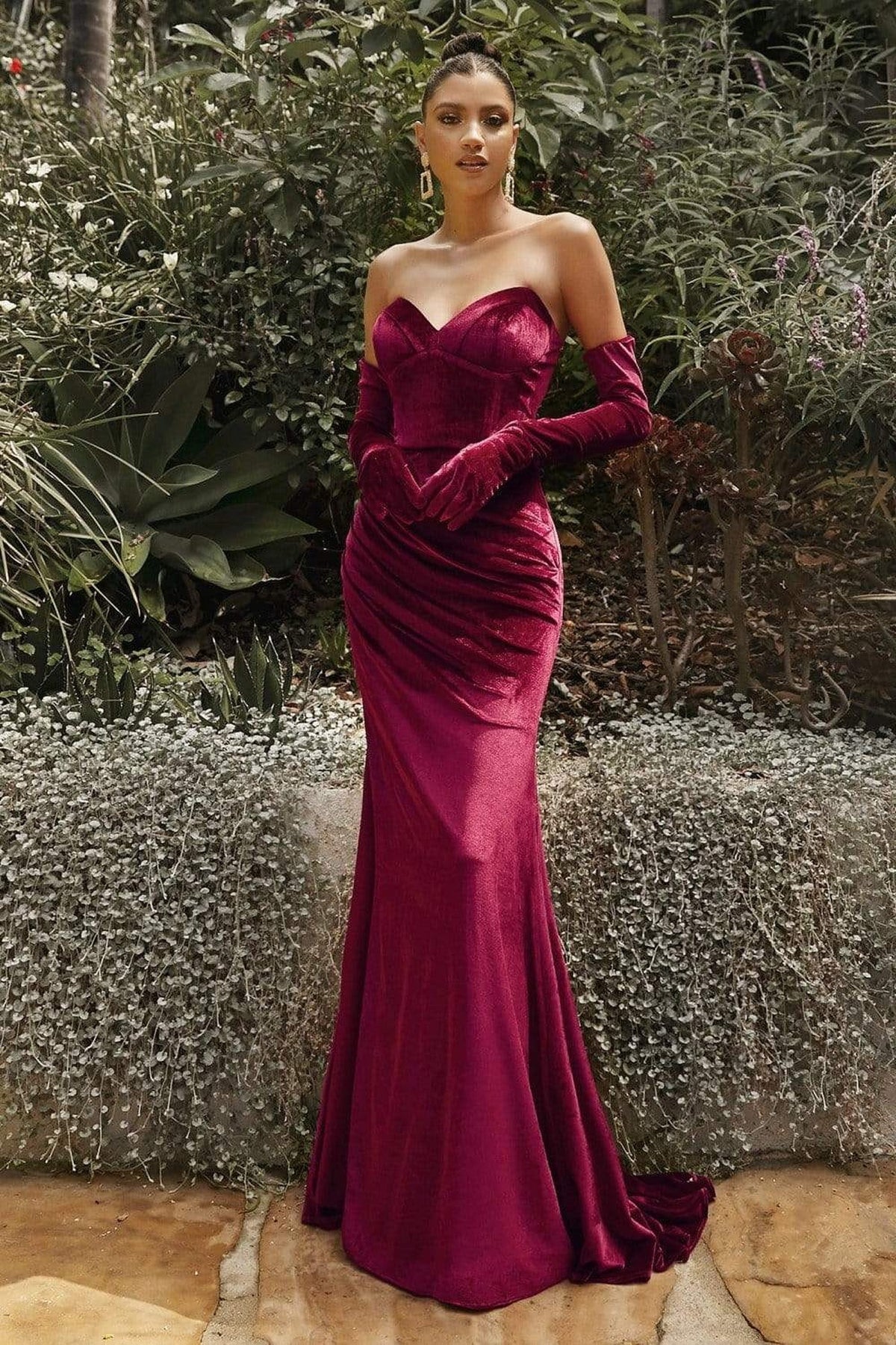 Cinderella Divine - CH176 Velvet sweetheart gown with Gloves
