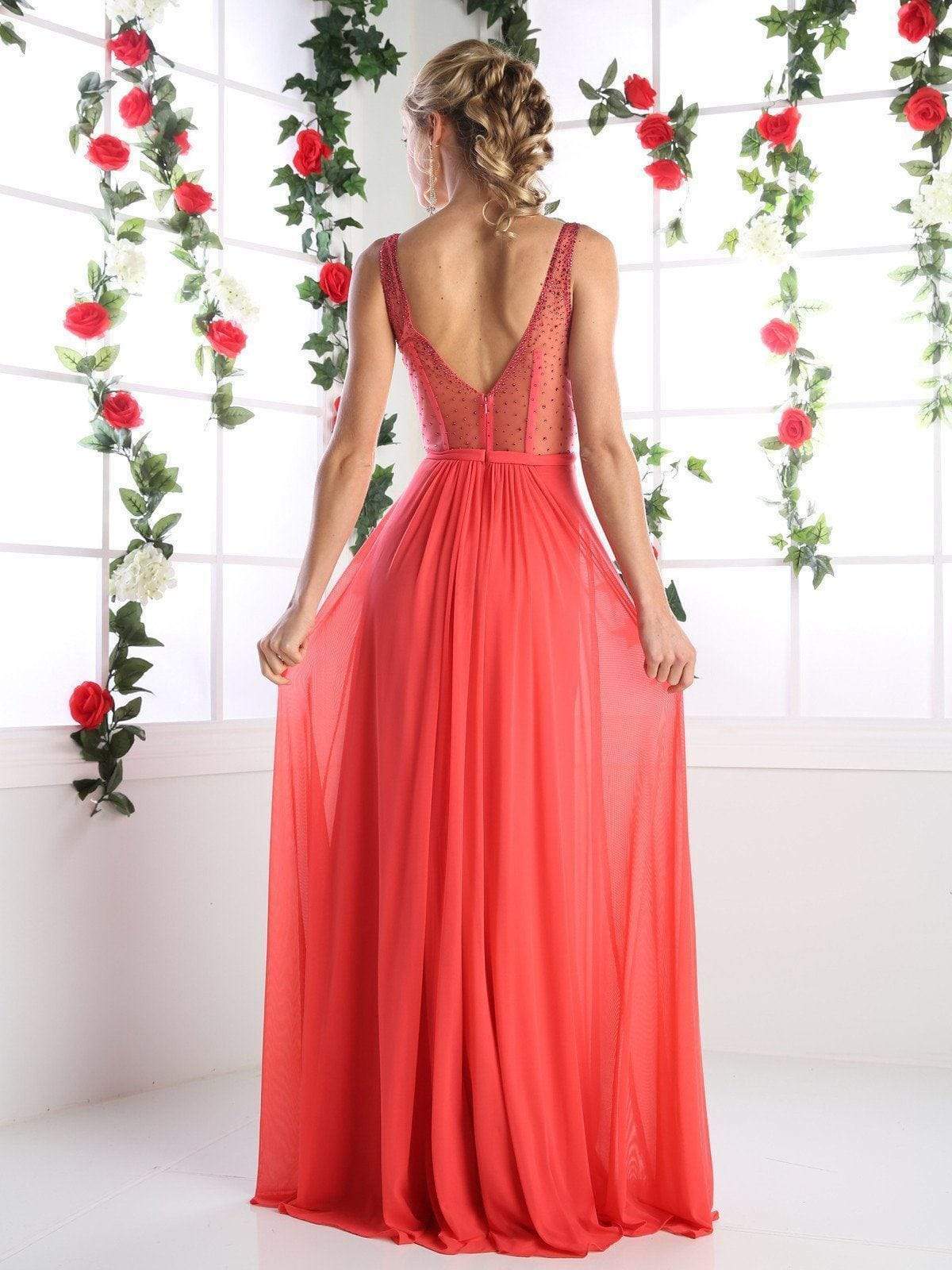 Cinderella Divine - Crisscrossed Ornate Illusion Panel Gown - view 10