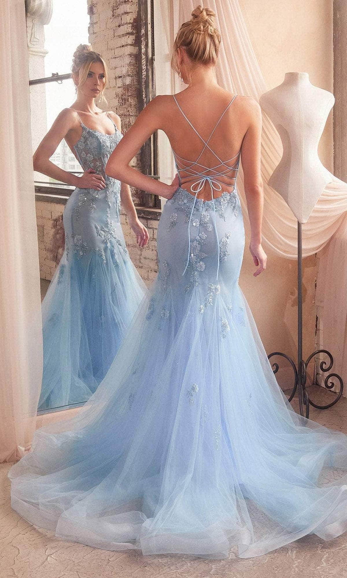 Cinderella Divine D145 - Floral Embellished Trumpet Dress