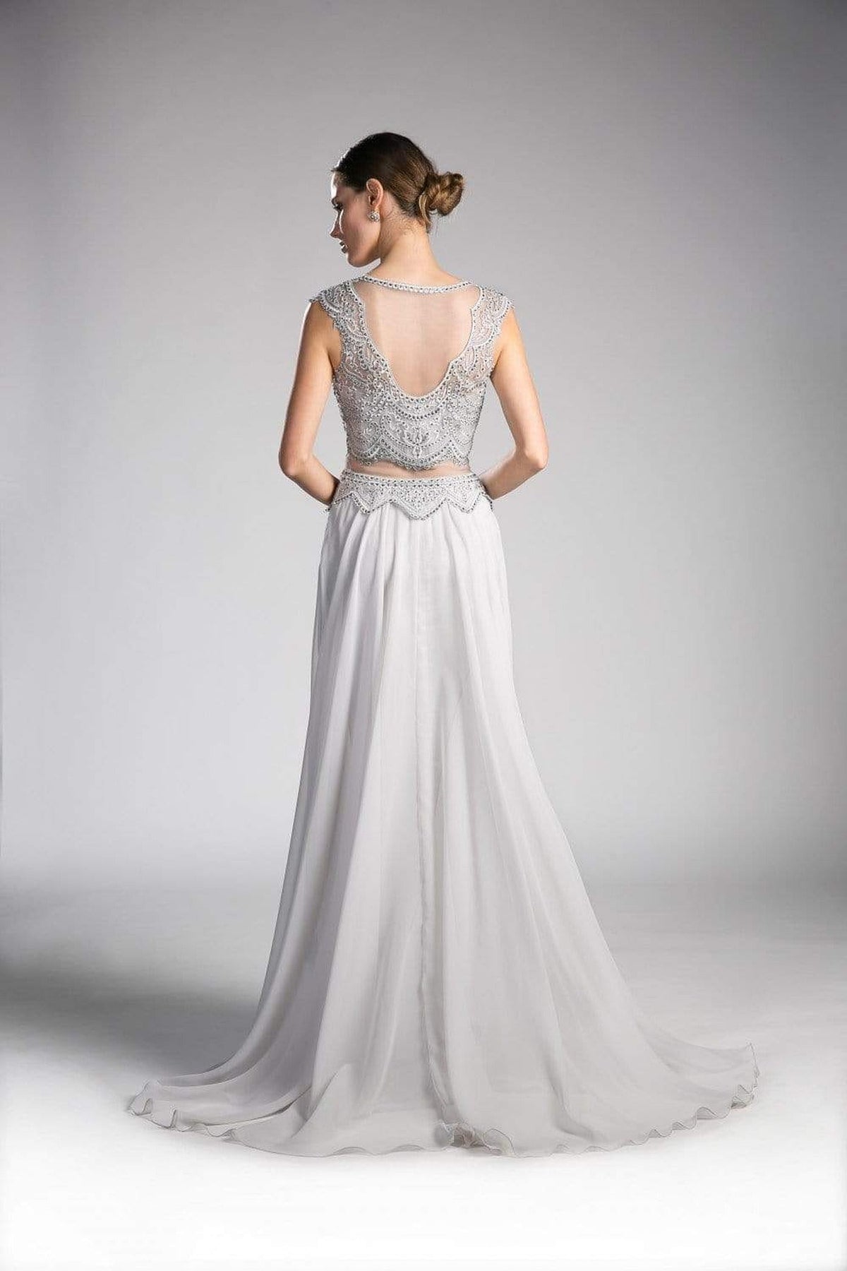 Cinderella Divine - Embellished Illusion Bateau A-line Dress
