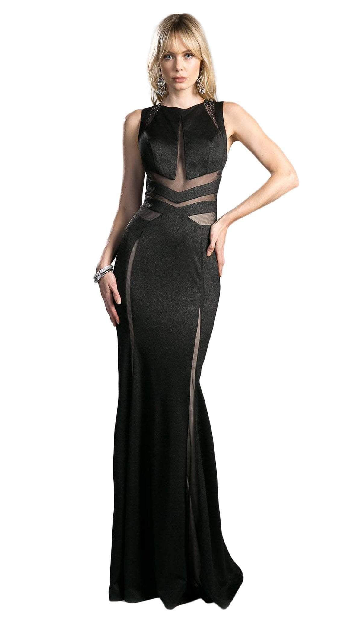 Cinderella Divine - Embellished Jewel Neck Sheath Dress - designer prom dress at Silhouette Dresses