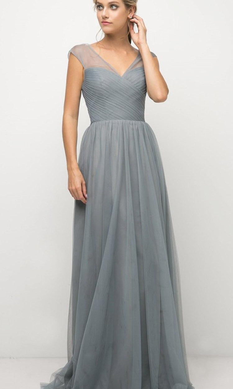 Cinderella Divine - ET320 Sleeveless Pleated Top A-Line Gown - view 6