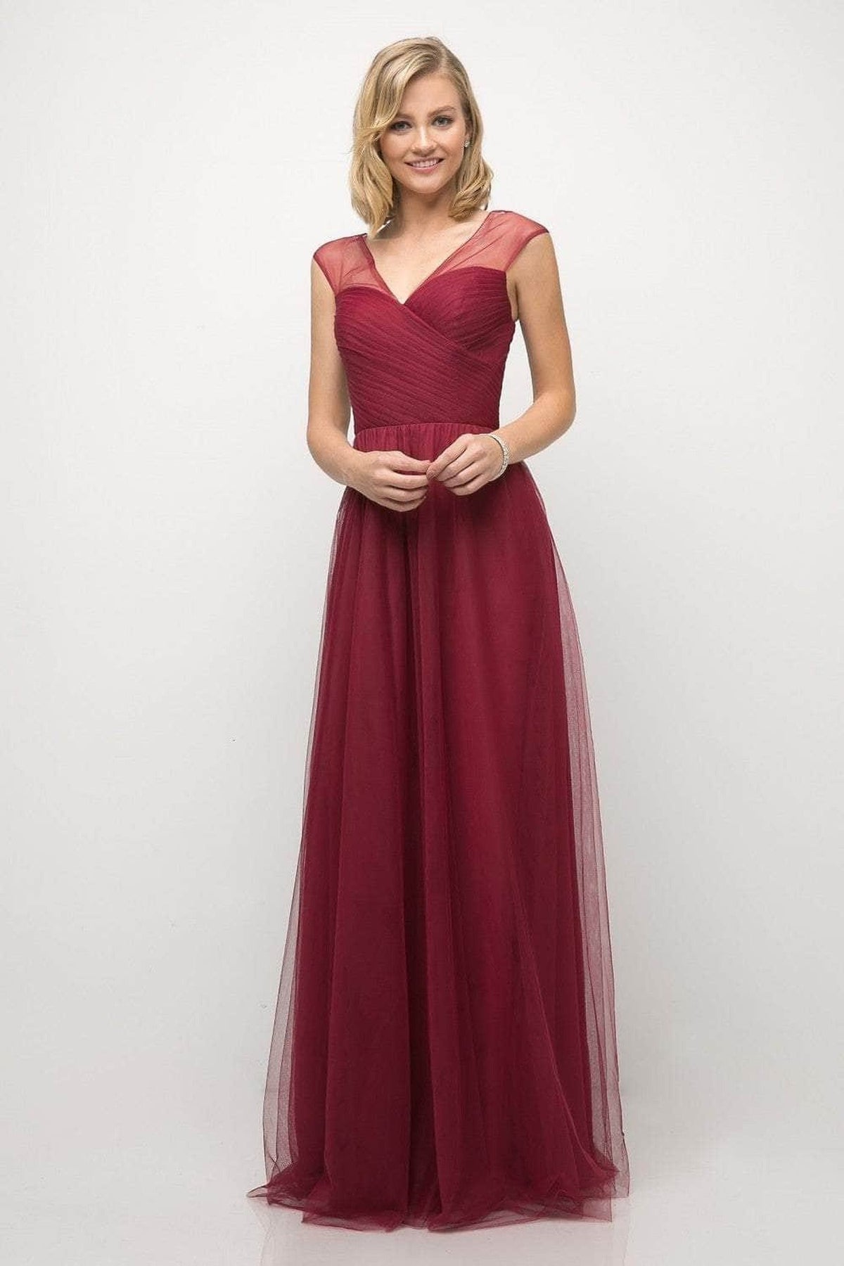 Ladivine ET320 - Pleated Top A-Line Gown