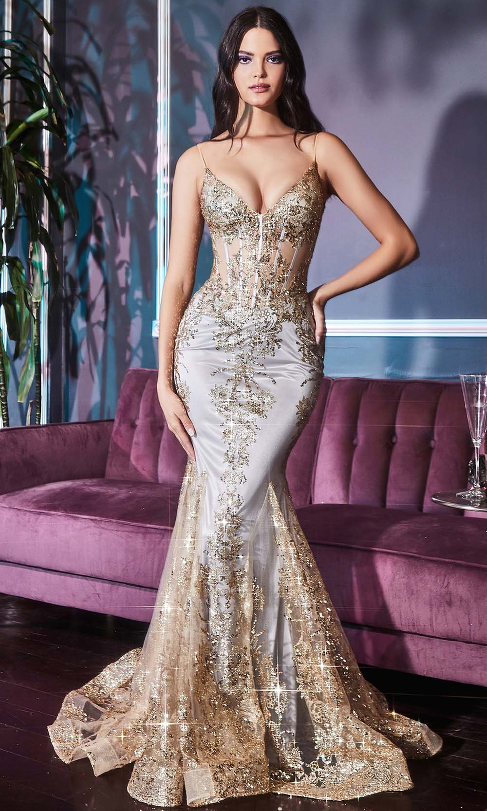 Cinderella Divine - J810 Shimmer Corset Bodice Mermaid Junior Prom Gown - designer evening gown at Silhouette Dresses