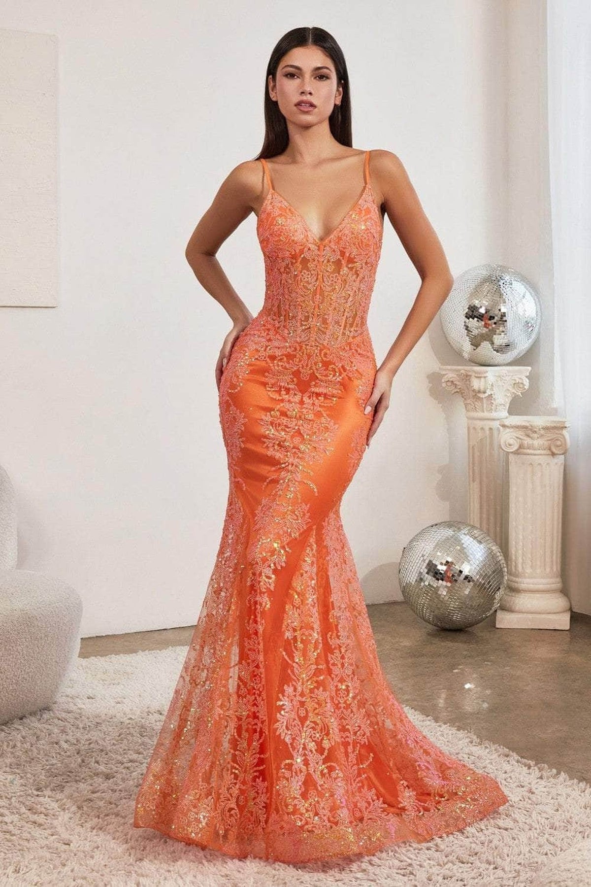 Cinderella Divine - J810 Shimmer Corset Bodice Mermaid Junior Prom Gown
