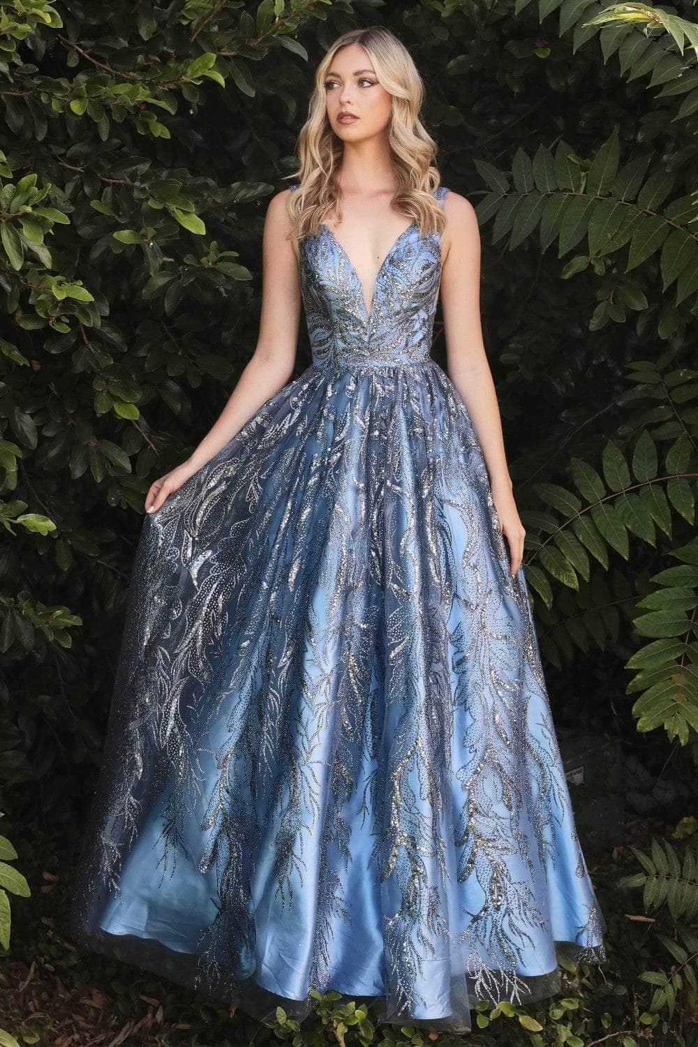 Cinderella Divine - J812 Glitter Embellished Junior Prom A-Line Gown - view 5