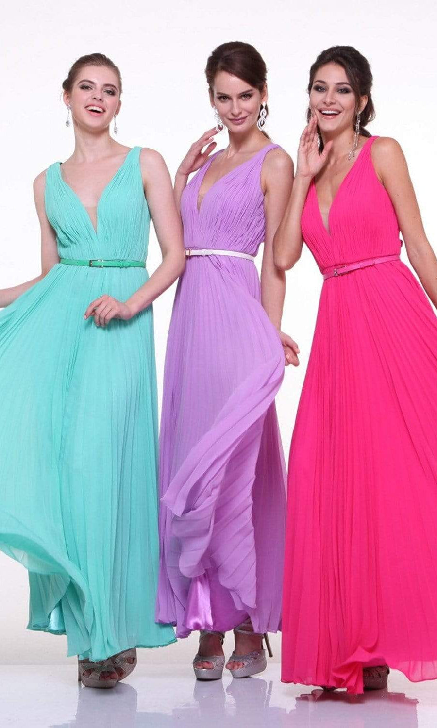 Cinderella Divine - Pleated V-neck A-line Dress - view 6