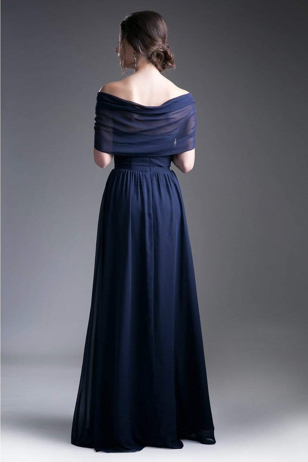 Cinderella Divine - Ruched Semi-Sweetheart Dress With Cape Detail - view 11