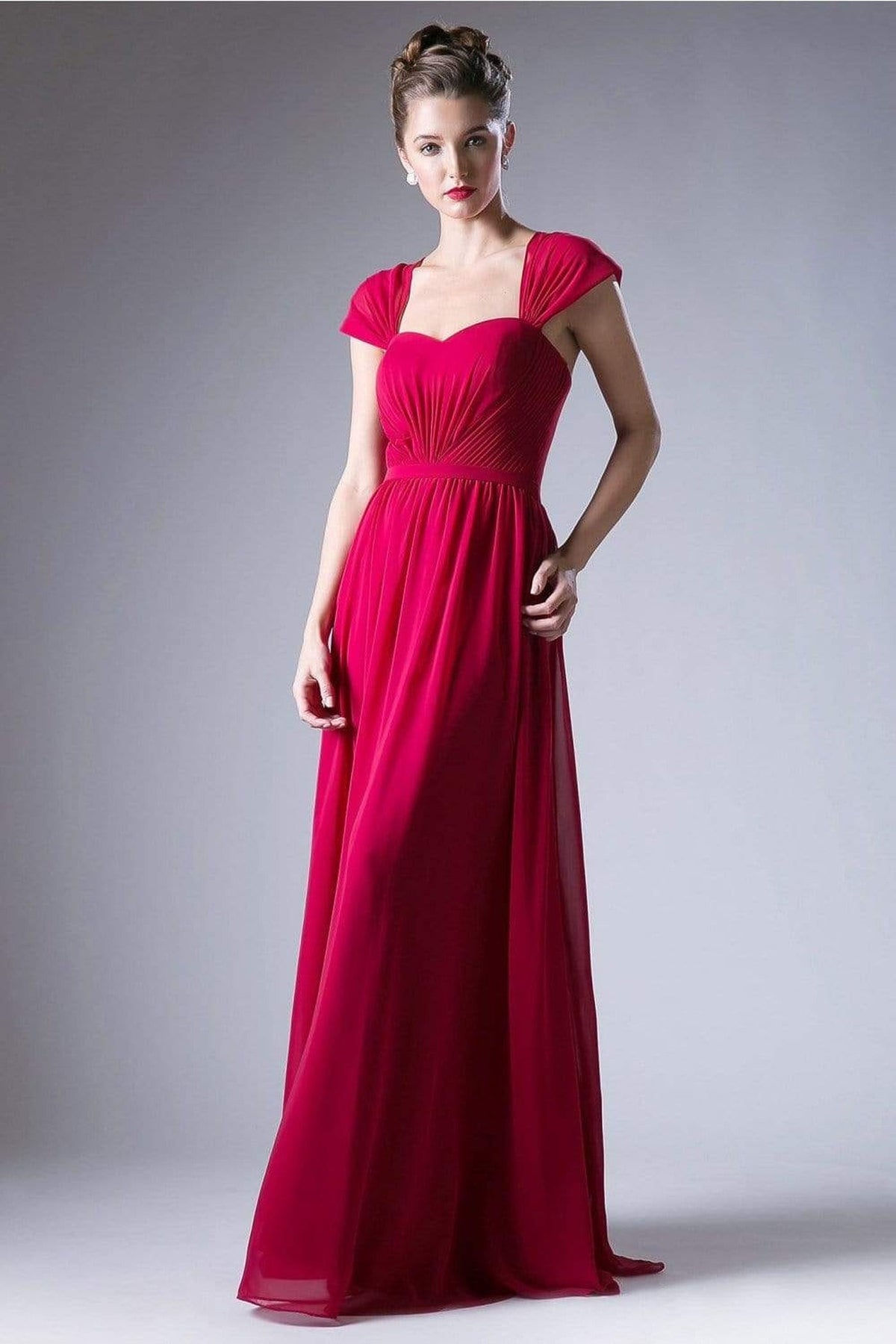 Cinderella Divine - Ruched Semi-Sweetheart Dress With Cape Detail