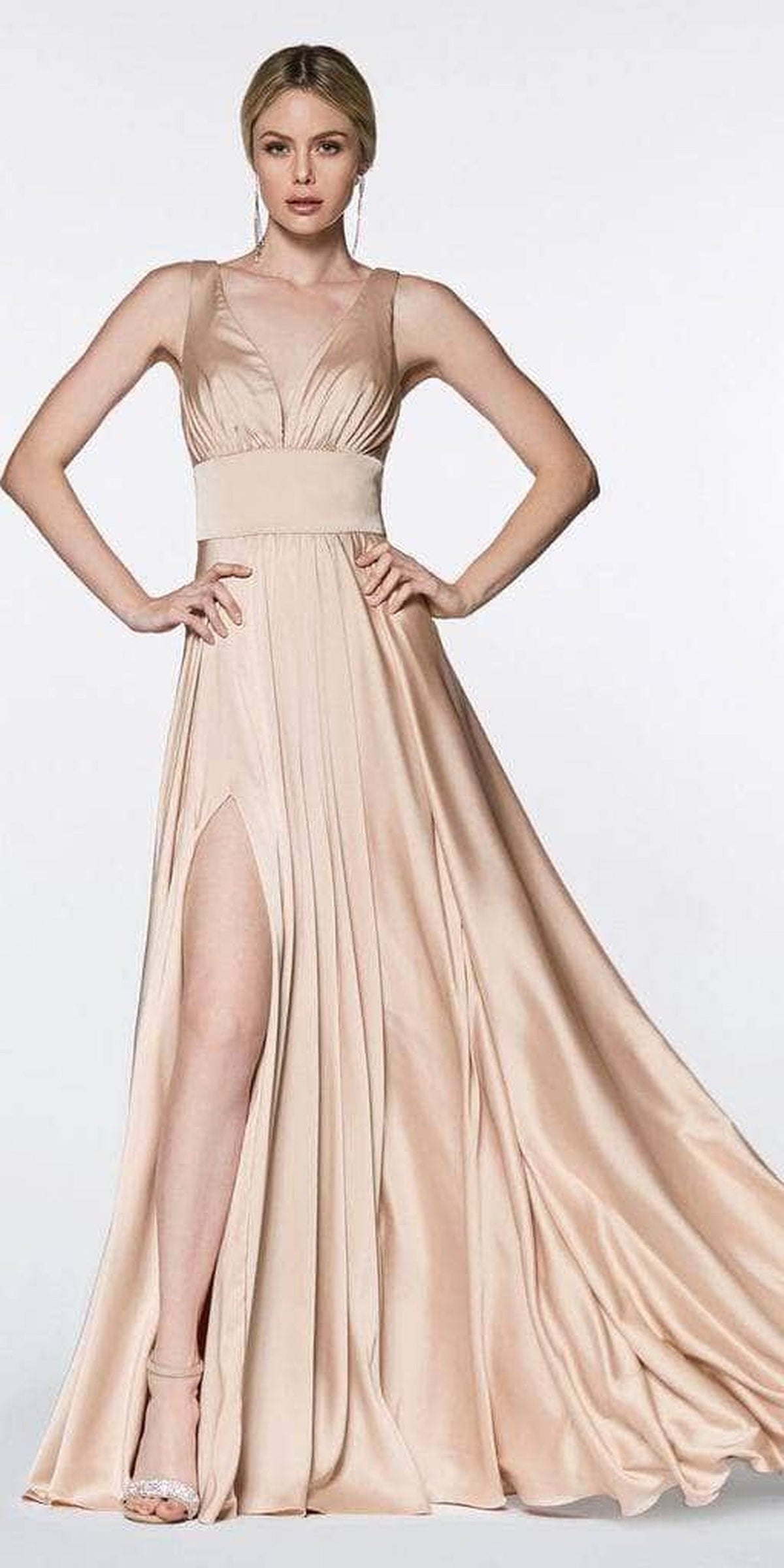 Ladivine 7469 Satin A-Line Dress