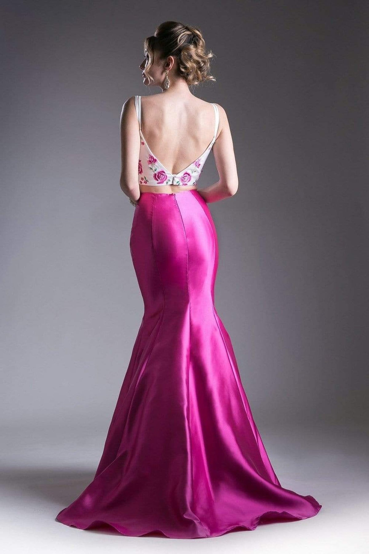 Cinderella Divine - Two Piece Floral Mermaid Evening Dress