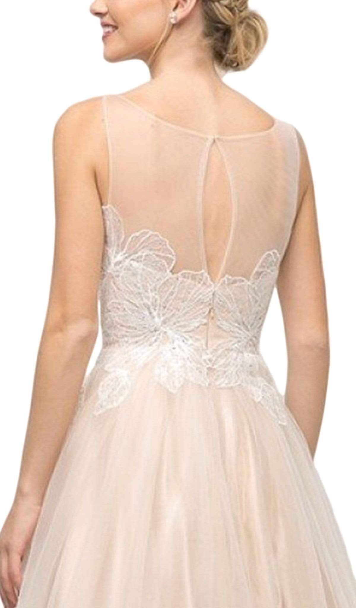 Cinderella Divine - UE009 Illusion Neckline Lace Bodice Tulle Gown - detail view