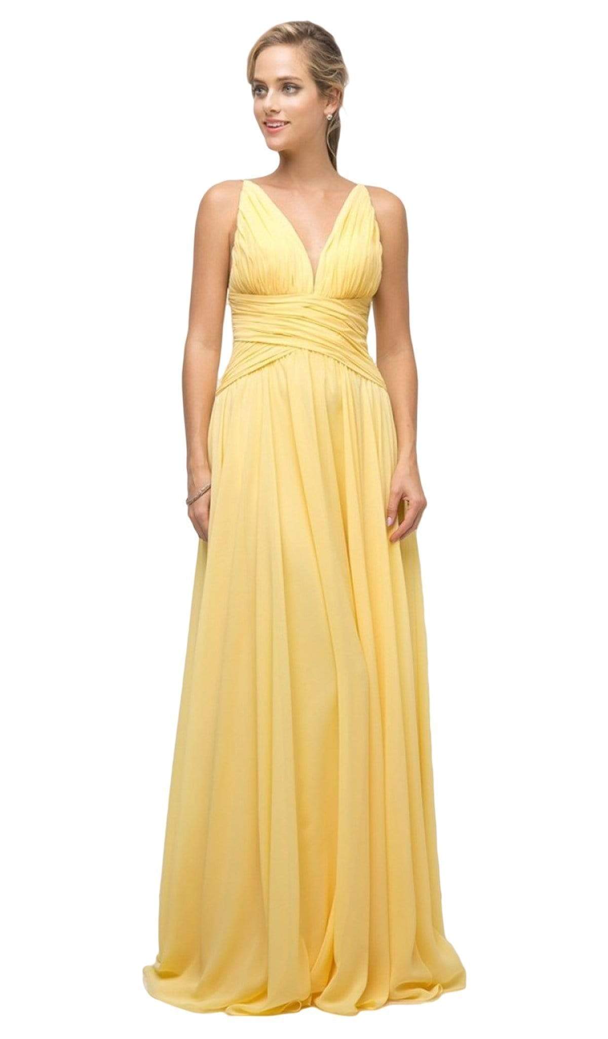 Cinderella Divine - UF295 Sleeveless Ruched Chiffon A-Line Dress - view 9