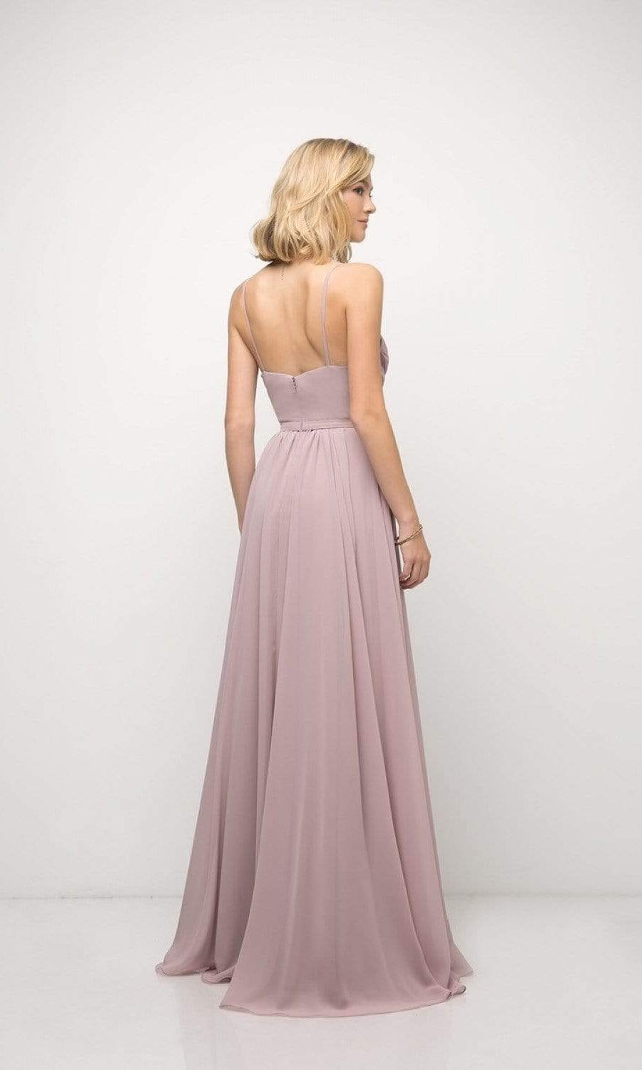 Cinderella Divine - UR136 Sleeveless Empire Waist Chiffon Dress - detail view