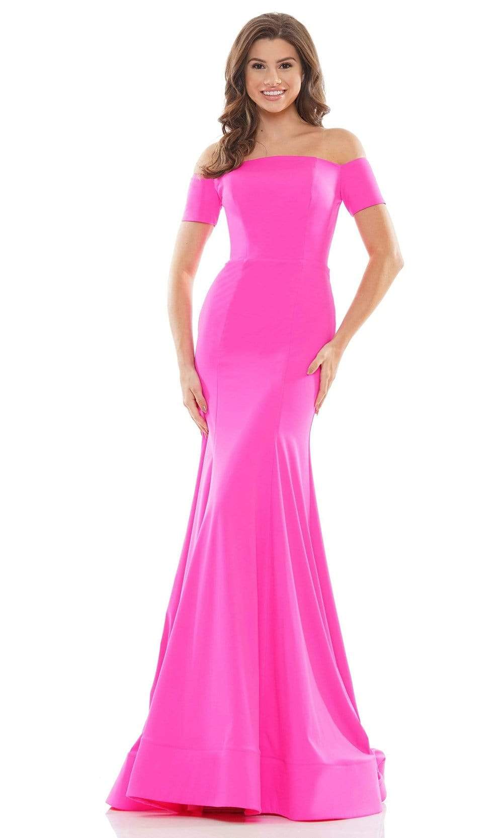 Colors Dress - 2674 Short Sleeve Off Shoulder Gown