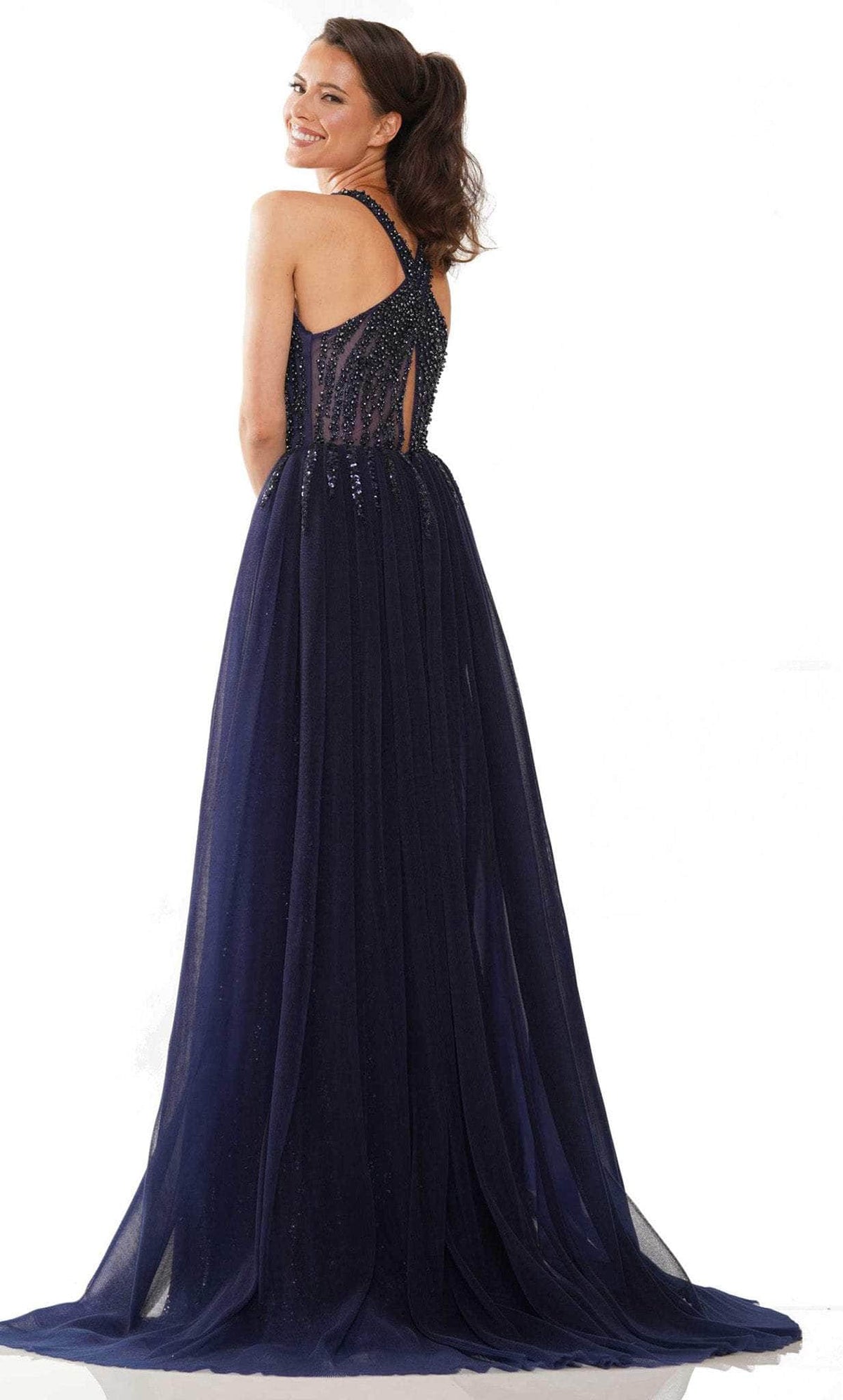 Colors Dress 2818 - Vertically Beaded Evening Gown