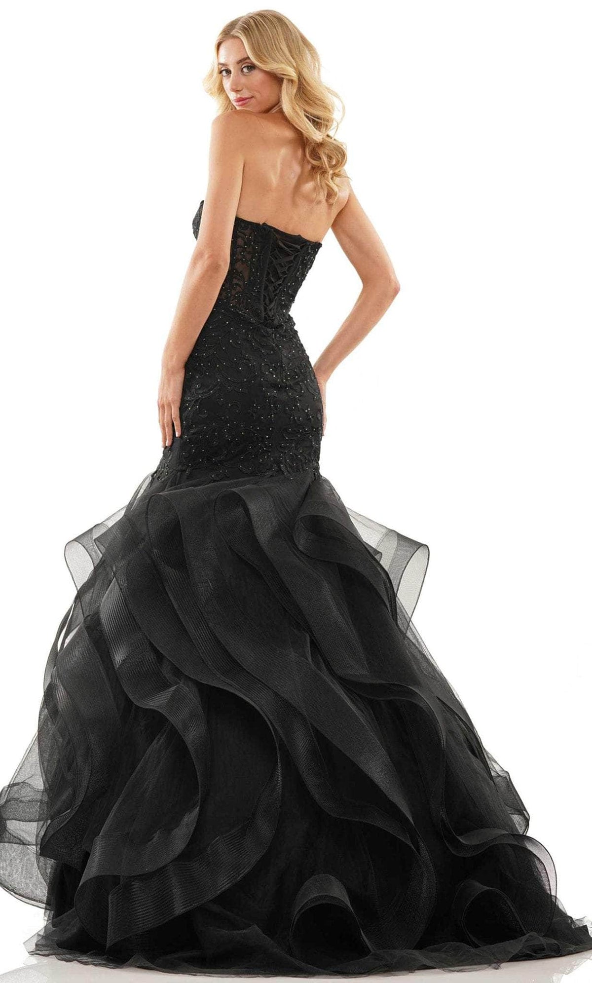 Colors Dress 2998 - Strapless Ruffled Skirt Prom Gown
