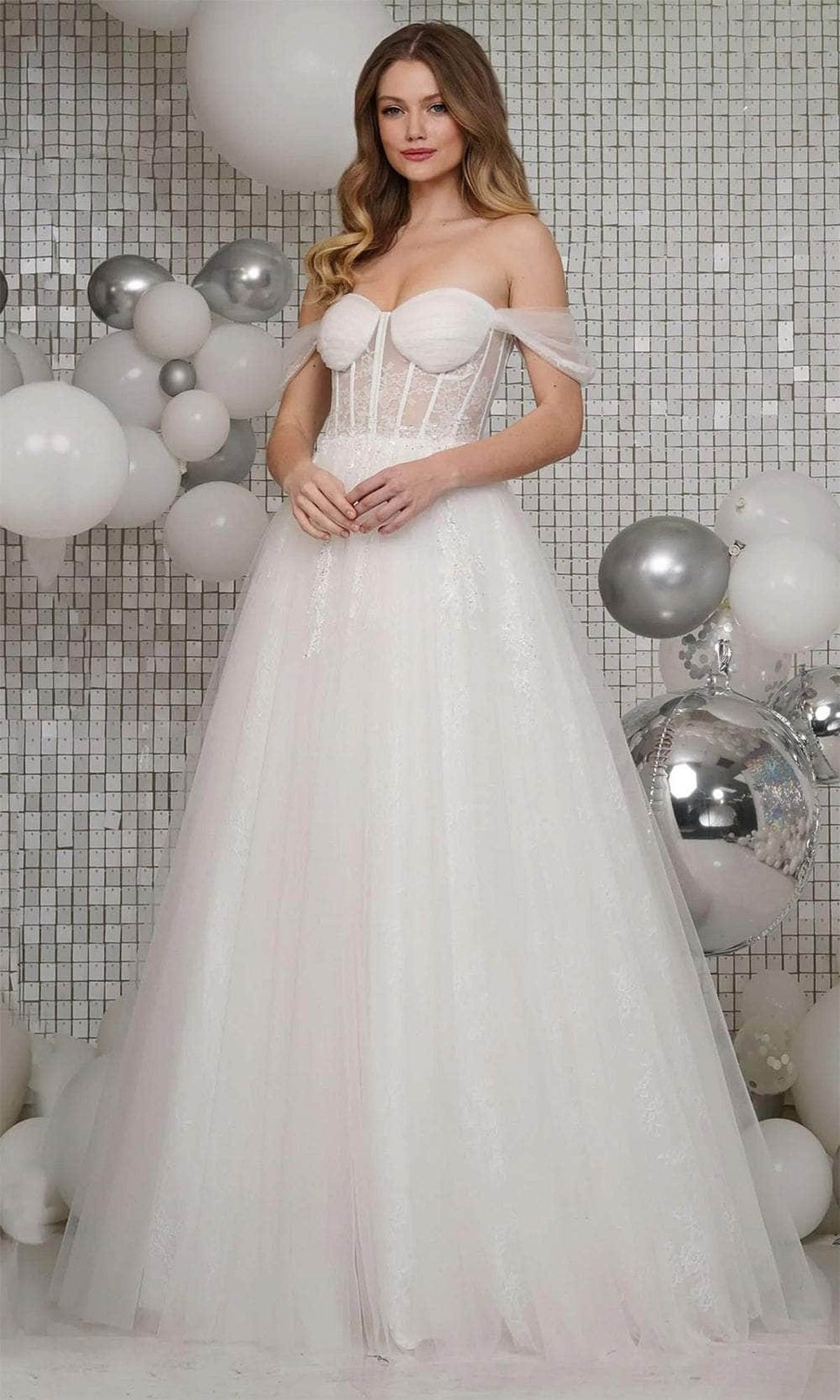 Colors Dress 3240 - Off Shoulder Tulle Prom Dress