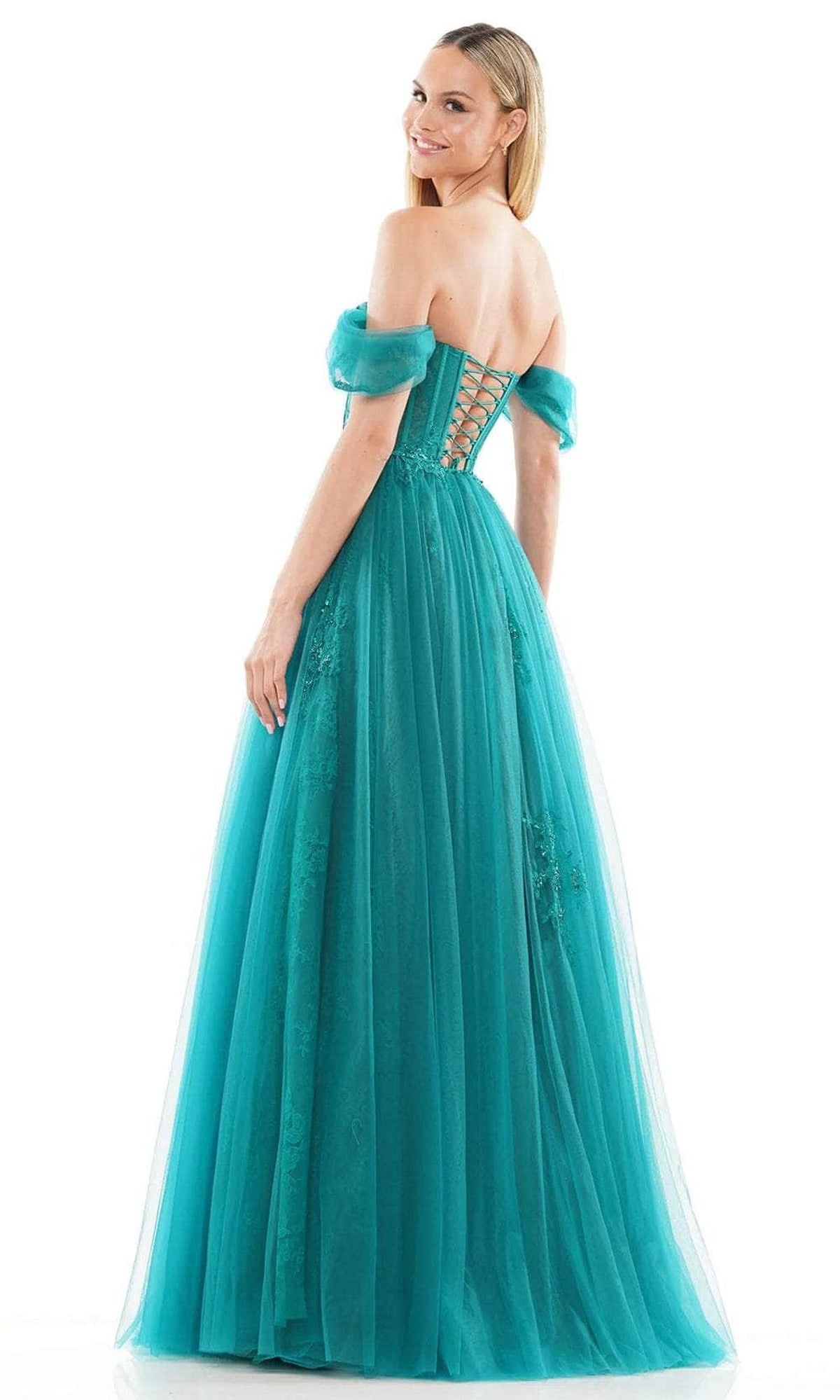Colors Dress 3240 - Off Shoulder Tulle Prom Dress