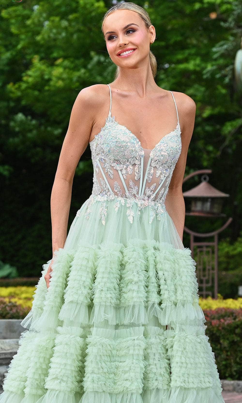 Colors Dress 3515 - Sleeveless Ruffled Skirt Prom Dress - view 8
