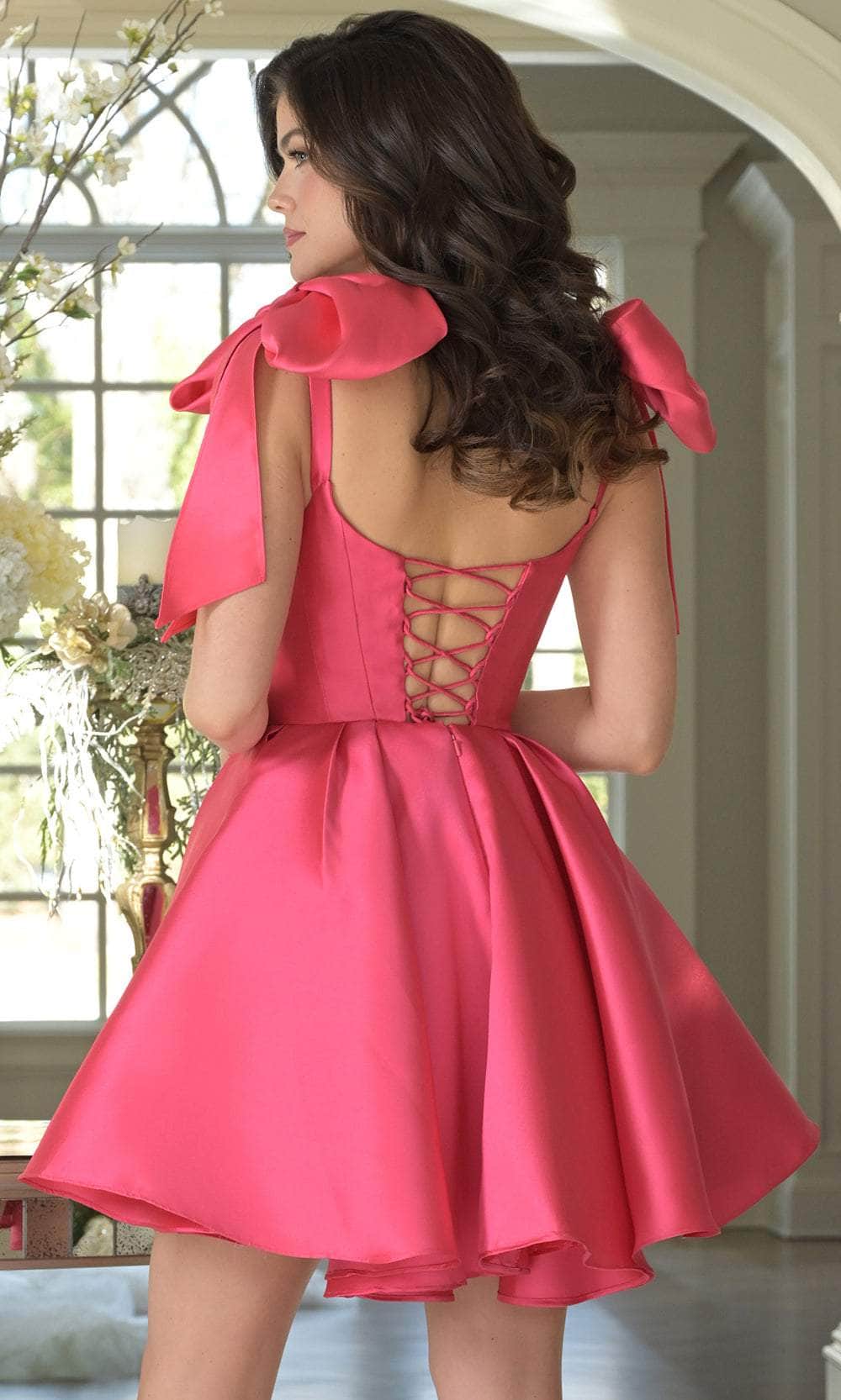 Colors Dress 3640 - Sweetheart Mini Dress with Shoulder Bows - view 4