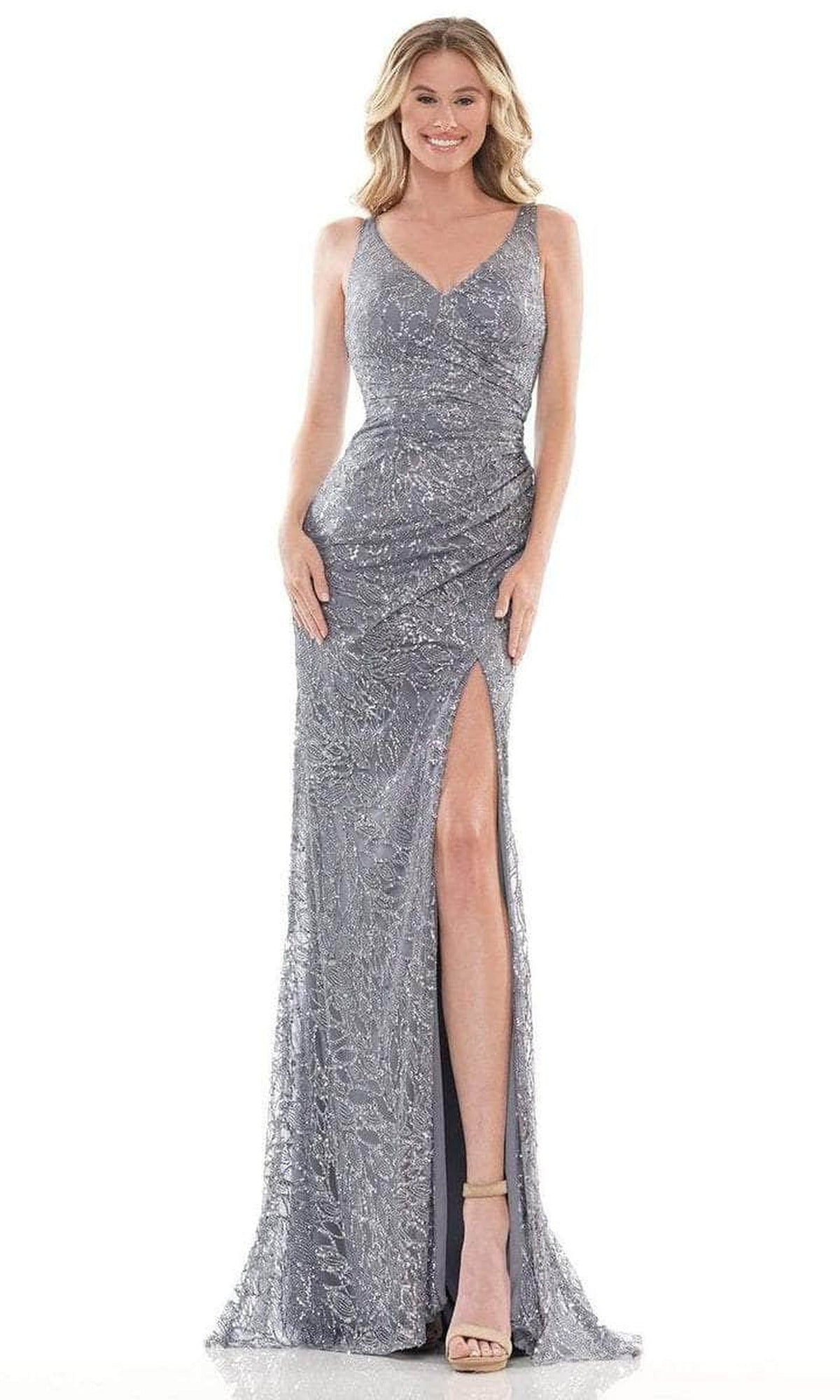 Colors Dress - Glittered V-Neck Prom Dress G1074