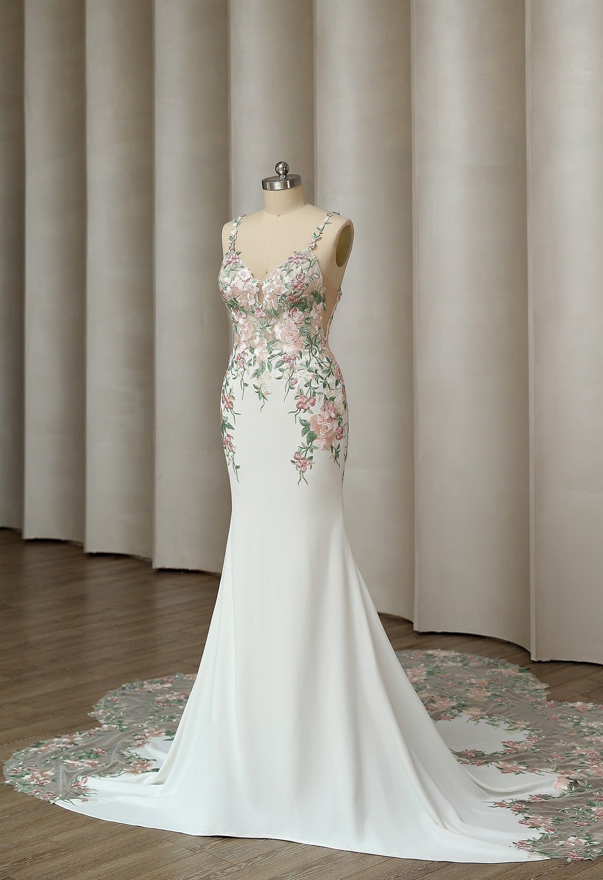 Farrah Couture HW3440 floral mermaid wedding dress - view 4