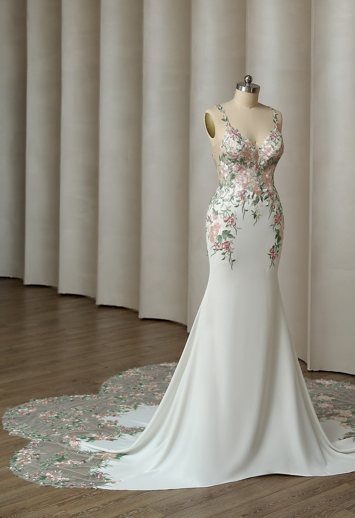 Farrah Couture HW3440 floral mermaid wedding dress - view 5