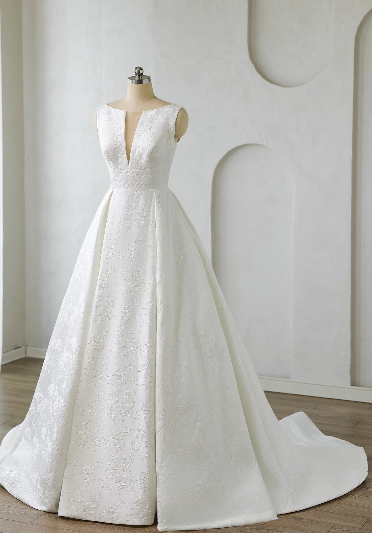 Farrah Couture HW3638 plunging-neckline a-line wedding dress - view 3