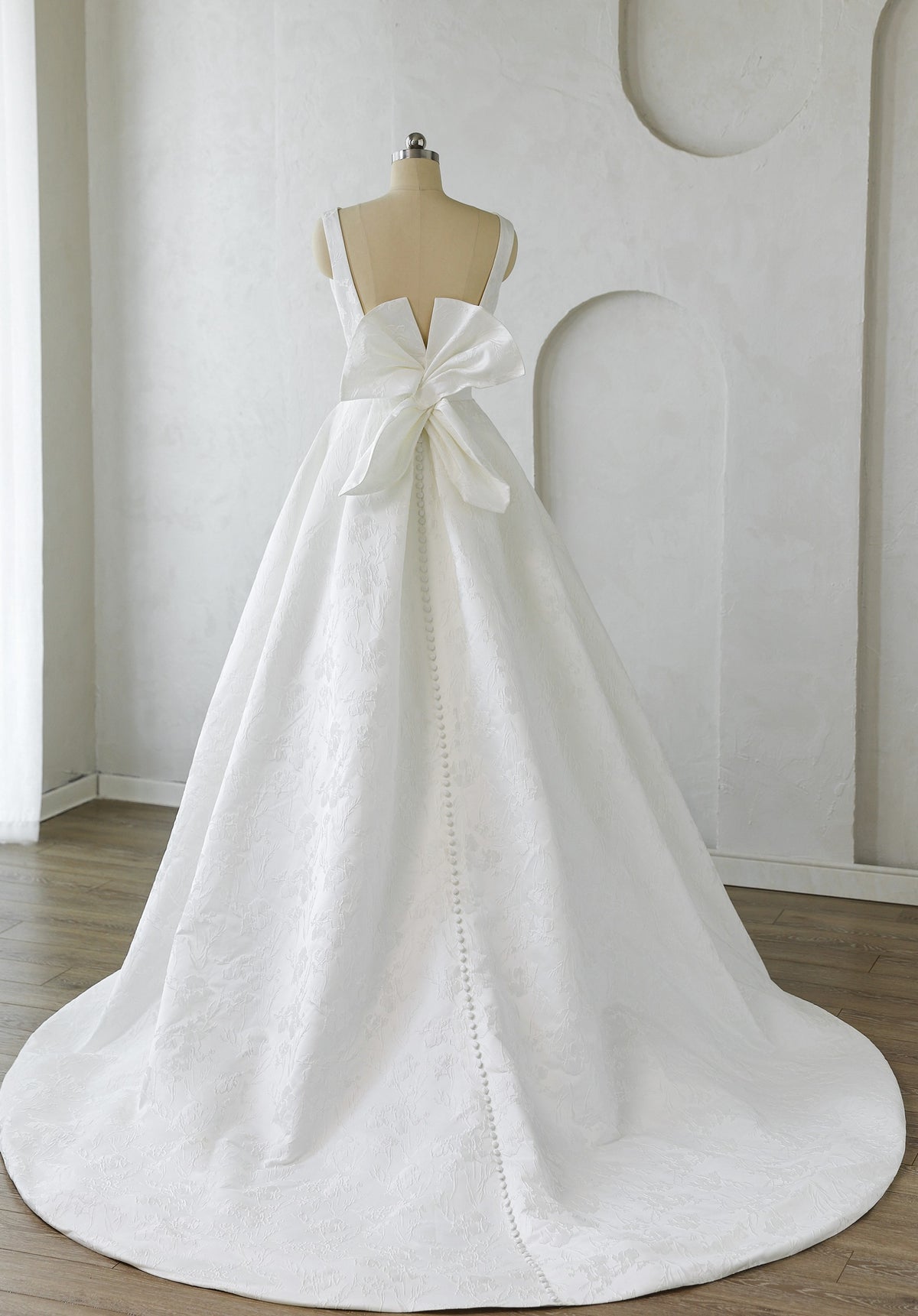 Farrah Couture HW3638 plunging-neckline a-line wedding dress - view 5