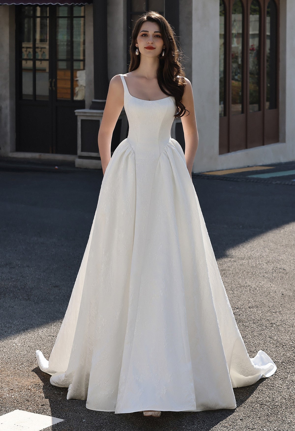 Farrah Couture HW3814 square-neck a-line wedding dress - view 5