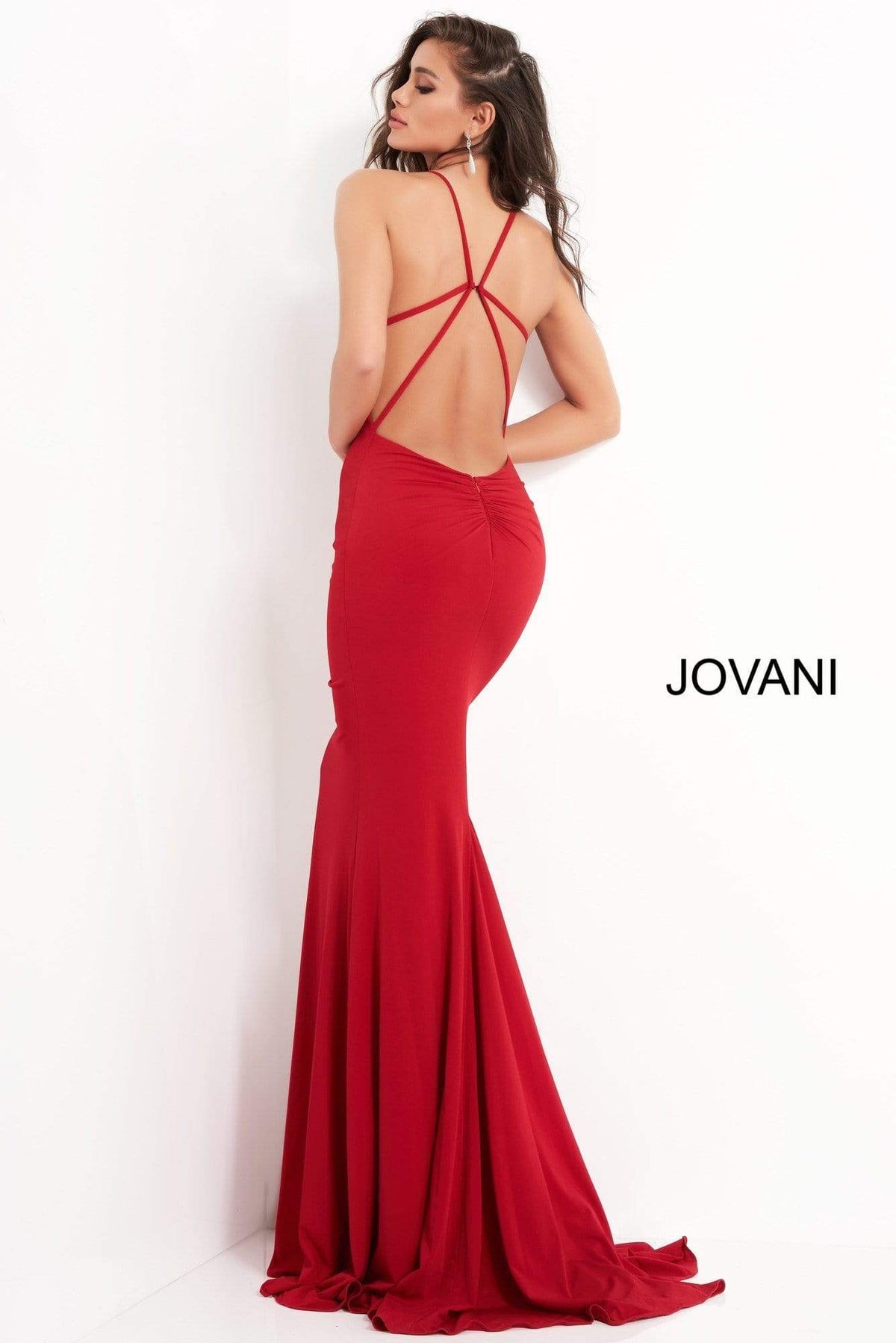 Jovani - 00512 Fitted Strappy Back Prom Dress with Train - view 5