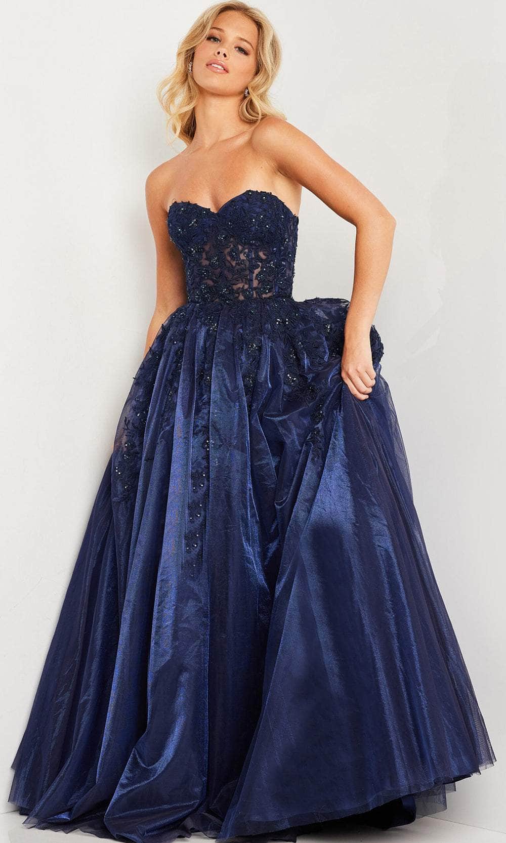 Jovani 00915 - Embroidered Sweetheart Prom Dress - view 4