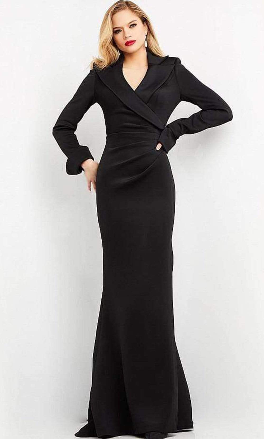 Jovani - 06774 Collared Modest Evening Dress - designer evening gown at Silhouette Dresses