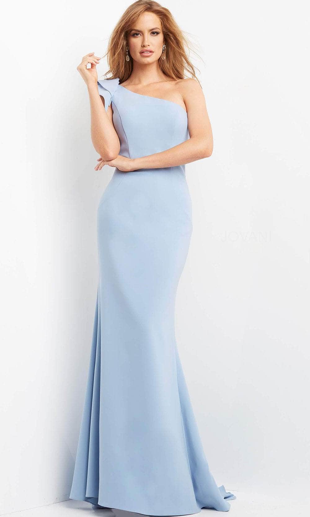 Jovani 06935 - Ruffle One Shoulder Evening Dress - detail view