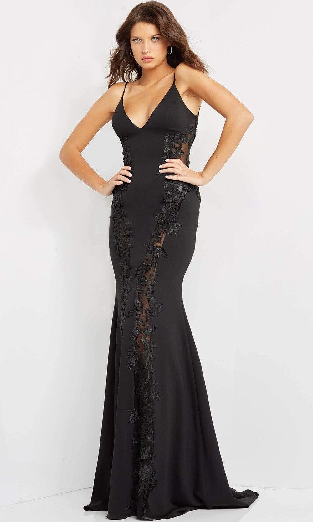 Jovani - 07296 Illusion Embroidered Mermaid Gown - designer prom dress at Silhouette Dresses