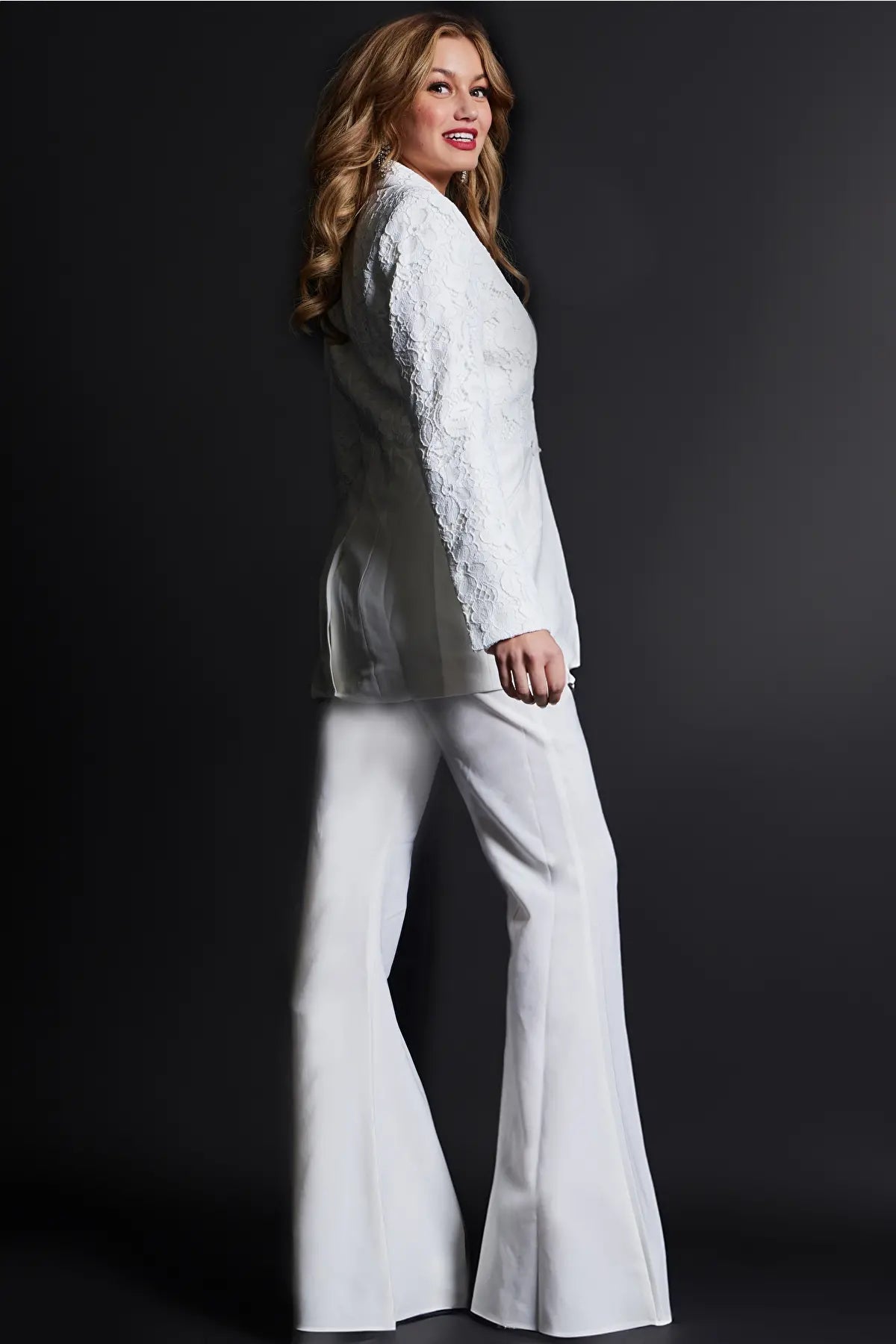 Jovani 07551 - Laced Jacket Two Piece Jumpsuit - back view
