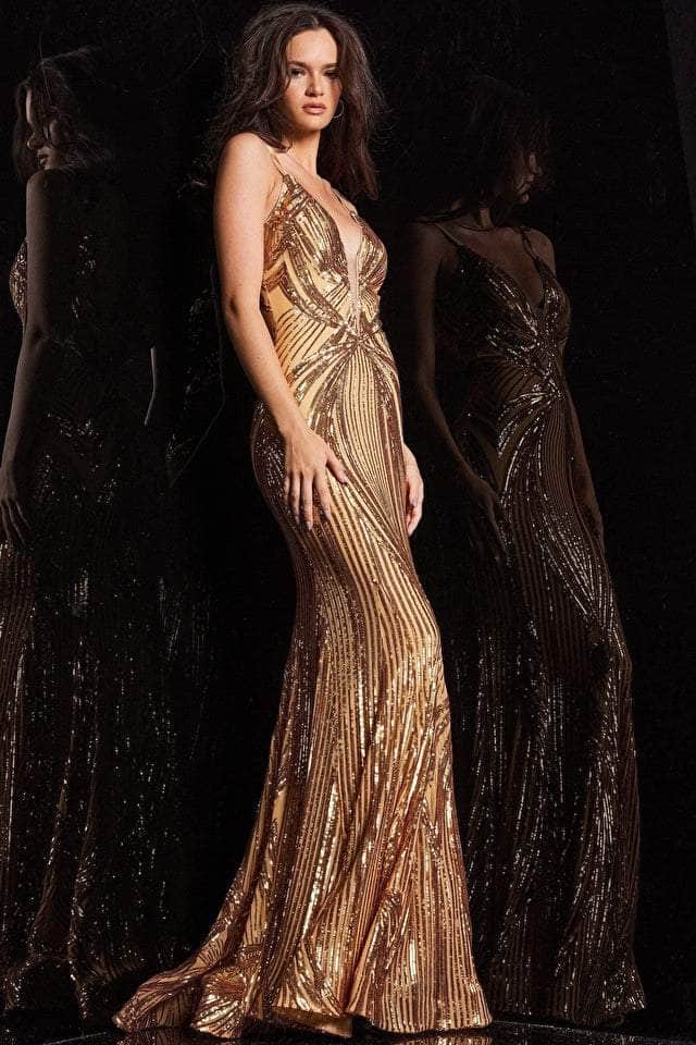 Jovani 09693 - Sequined Scoop Back Prom Dress - view 11