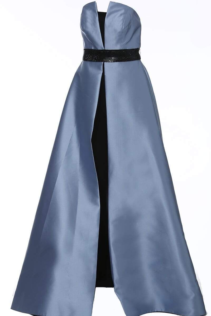 Jovani - 1799 Strapless Mikado Overlay Jumpsuit - designer evening gown at Silhouette Dresses