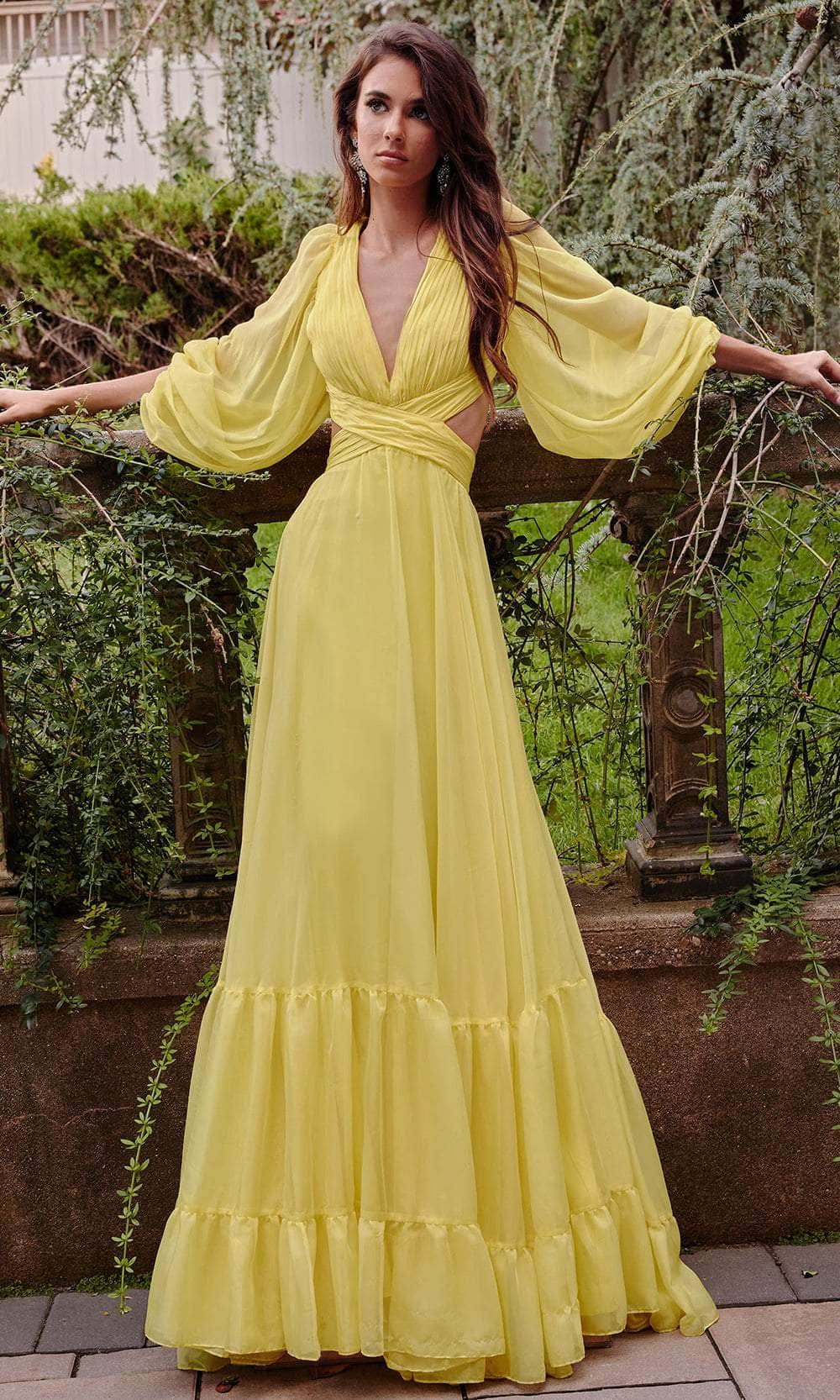 Jovani 23325 - Bishop Sleeve A-Line Prom Gown - designer evening gown at Silhouette Dresses