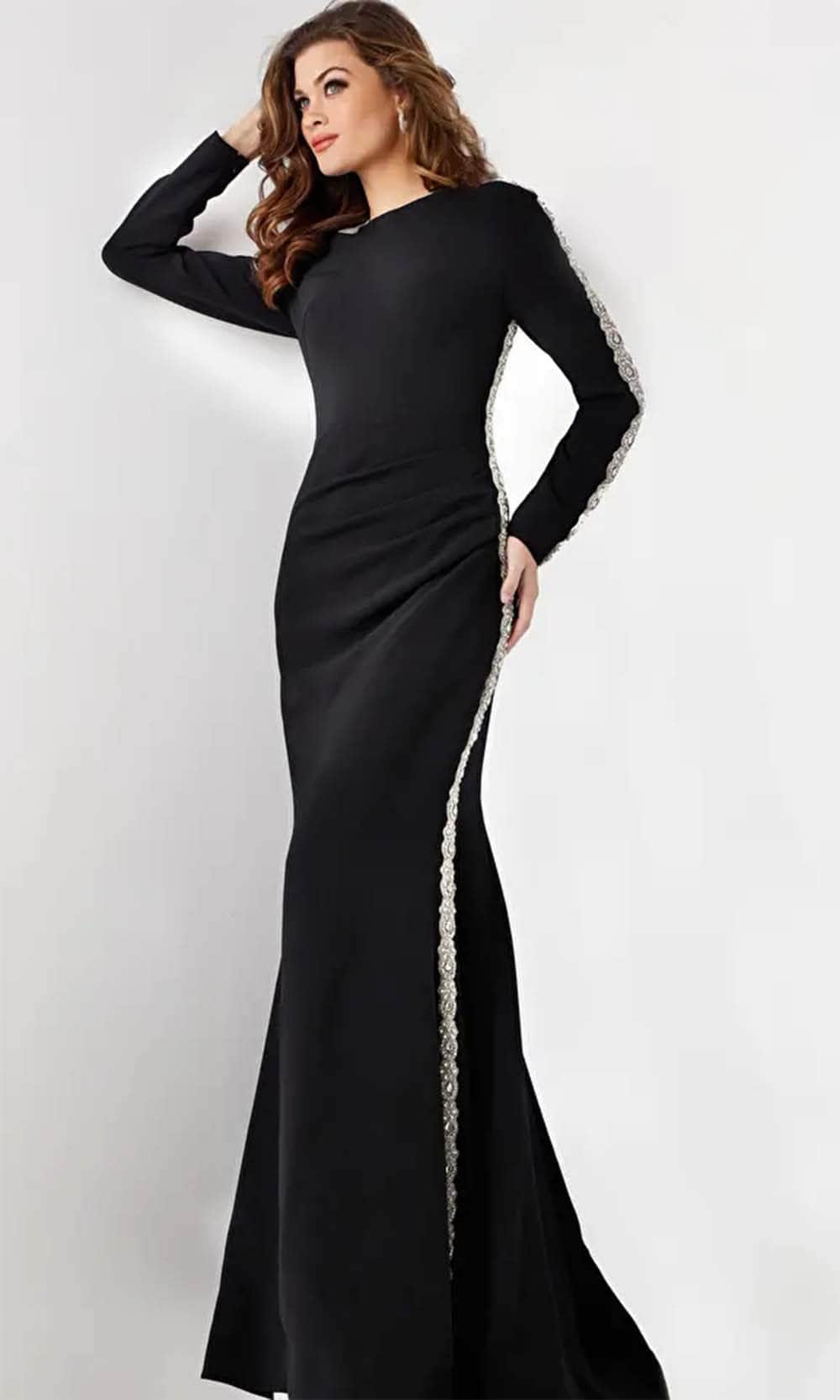 Jovani 24191 - Long Sleeve Embellished Evening Dress - detail view