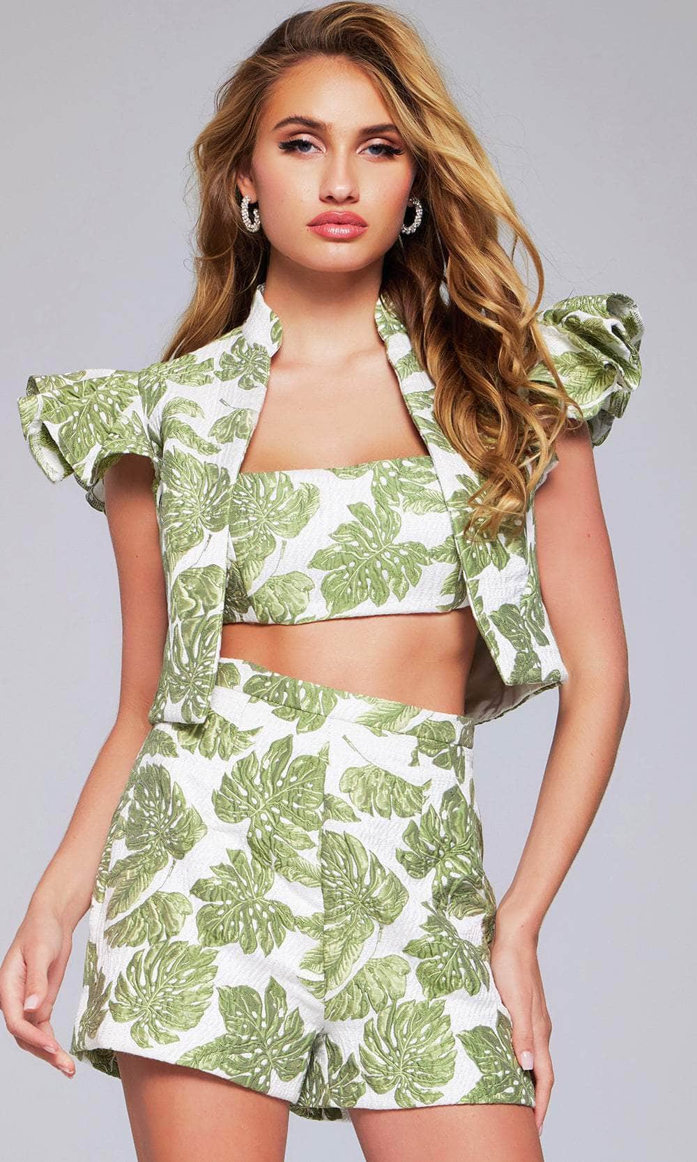 Jovani 24649 - Printed 3 Piece Romper - back view
