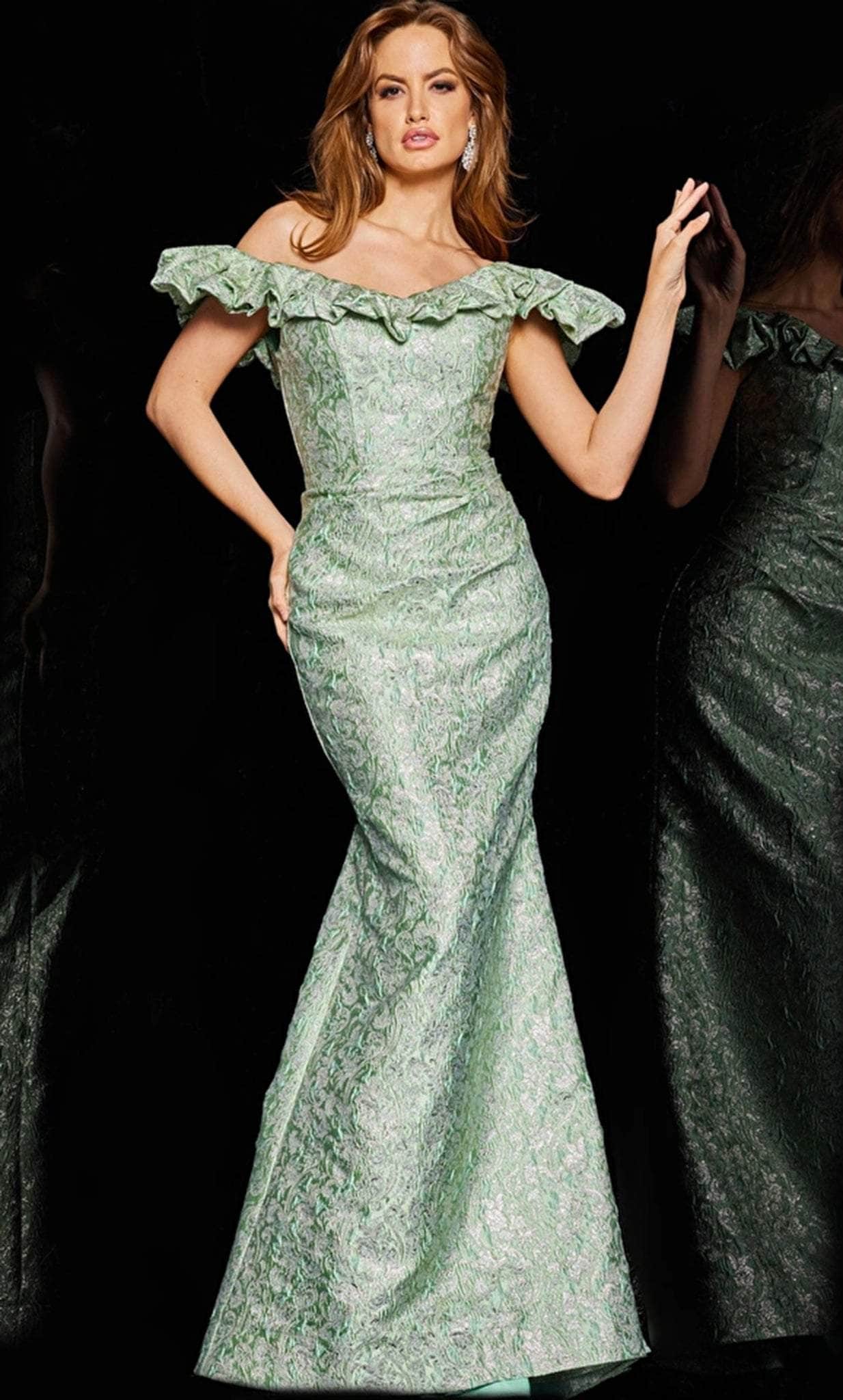 Jovani 25674 - Floral Embroidered Mermaid Gown - designer formal gown at Silhouette Dresses