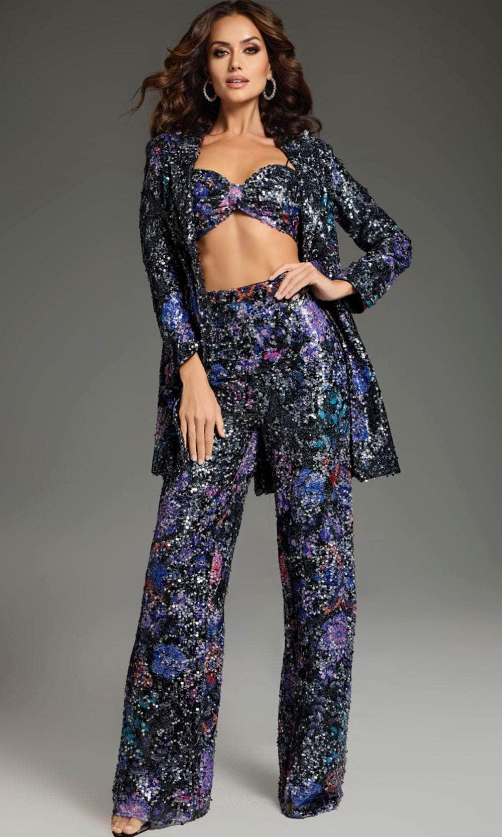 Jovani 25750 - Spaghetti Strap Blazer Pant Suit - designer formal jumpsuit at Silhouette Dresses