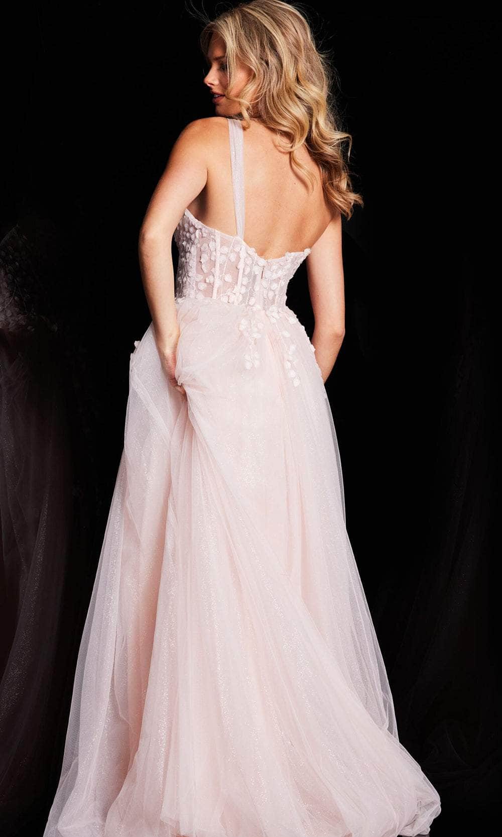 Jovani 25913 - One Shoulder Tulle Prom Dress - back view